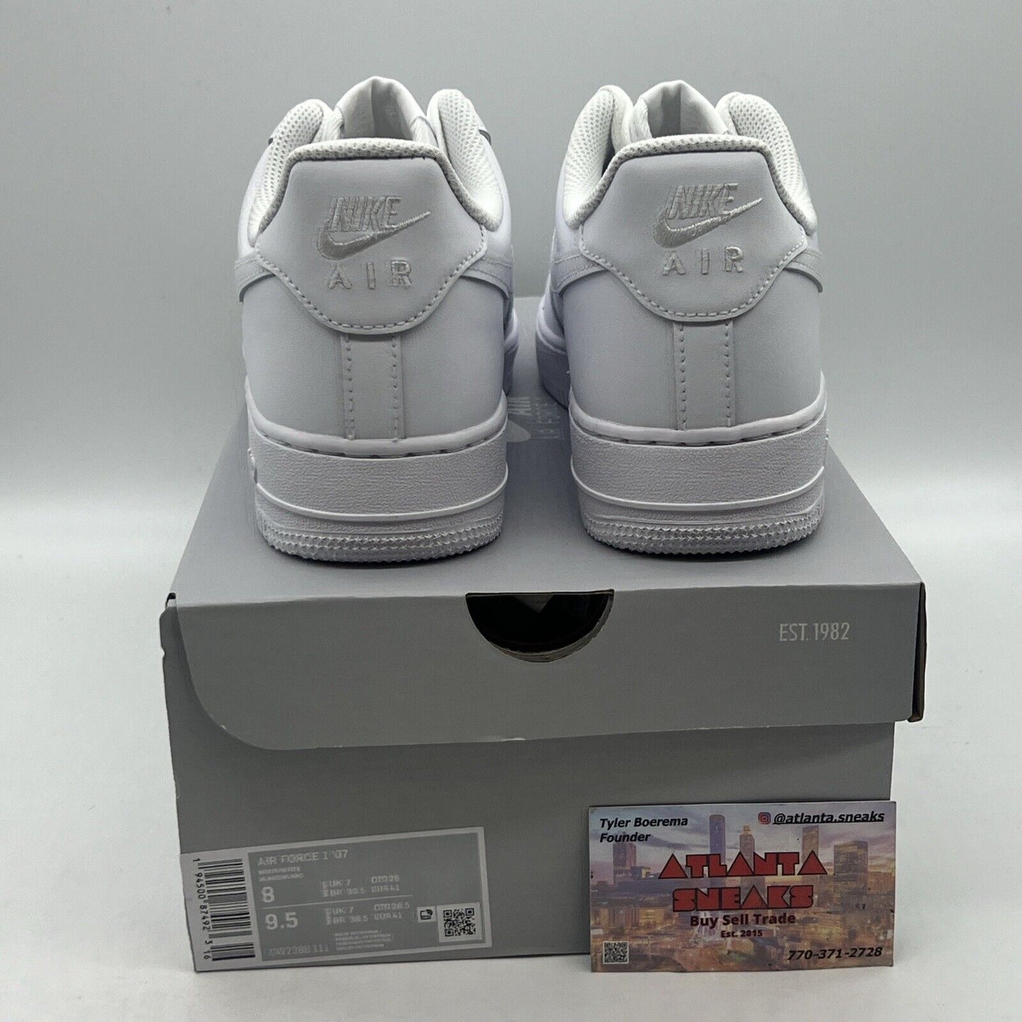 Size 8 - Nike Air Force 1 '07 Low Triple White Brand New Og All