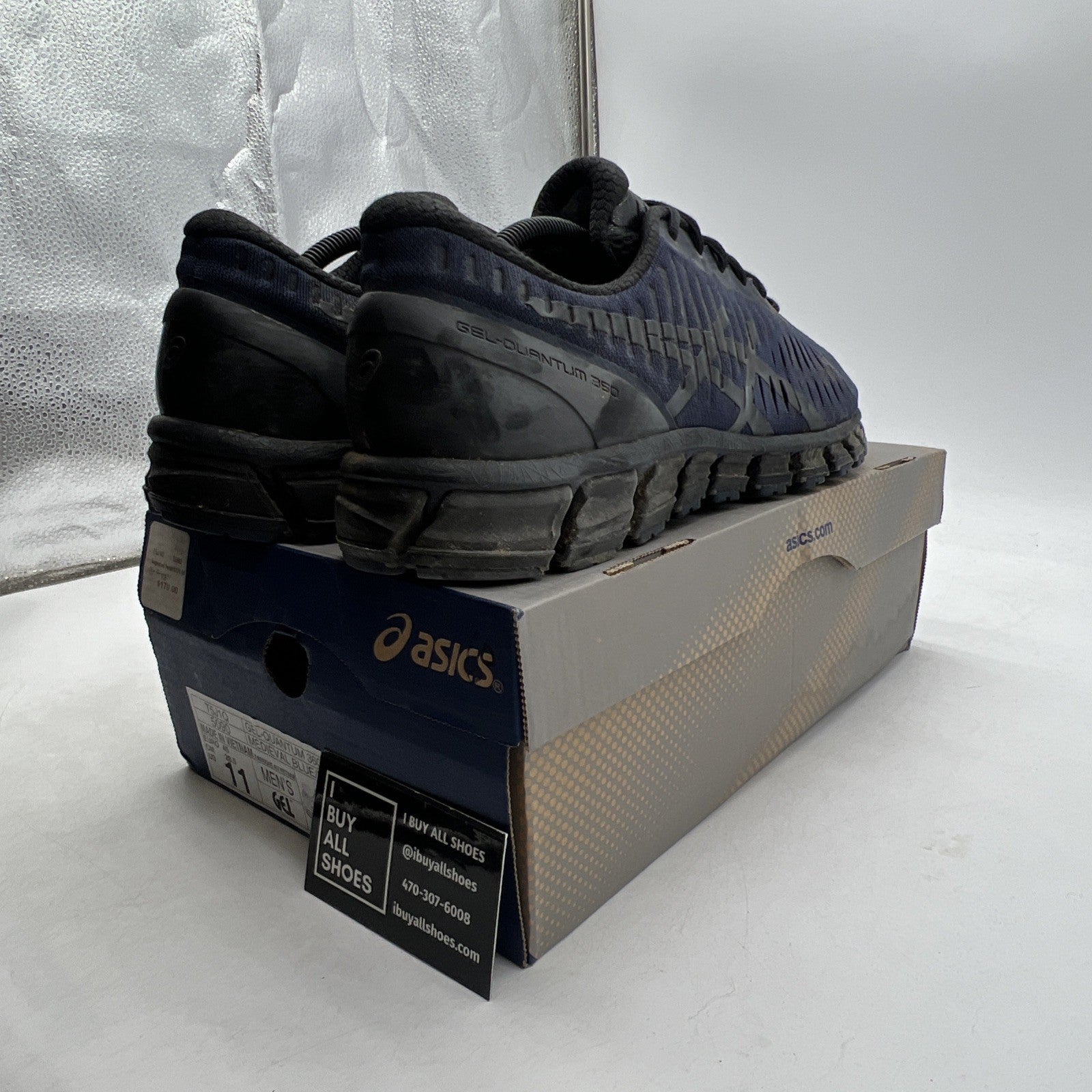 Size 11 - ASICS Gel Quantum 360 Knit Running Shoes Navy Blue (T5J1Q-5090)