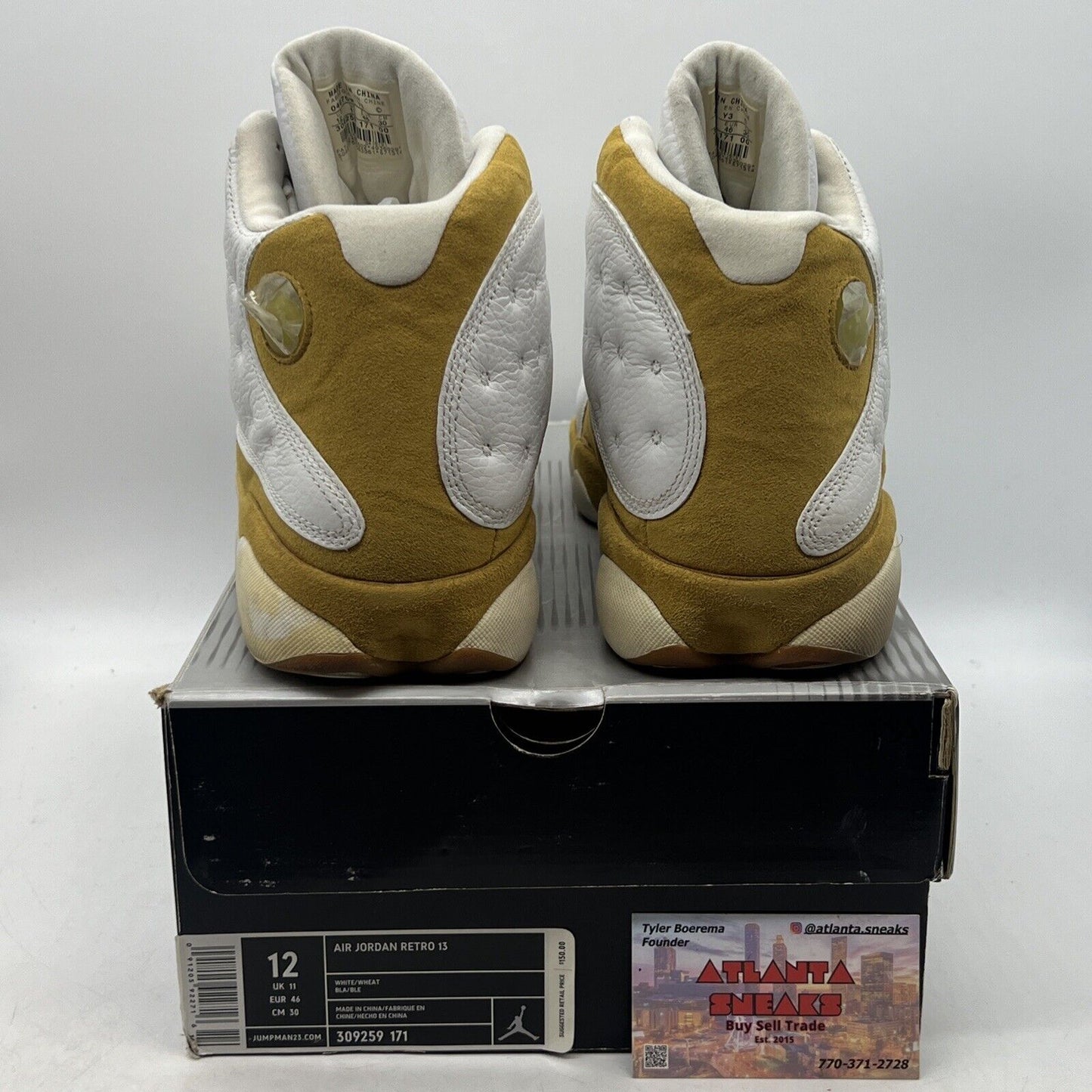 Size 12 - Air Jordan 13 Retro 2004 Wheat White Leather Suede (309259-171)