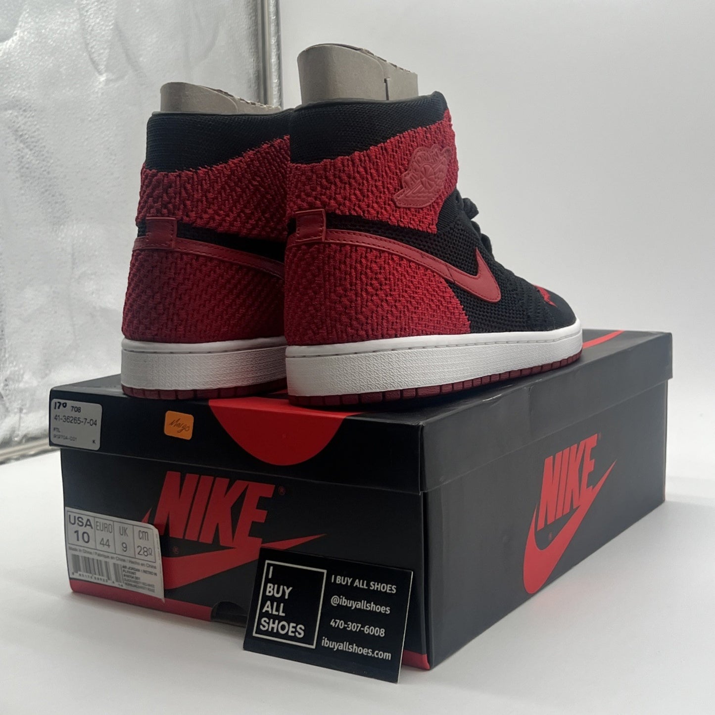 Size 10 - Air Jordan 1 Retro OG Flyknit High Bred (919704-001)