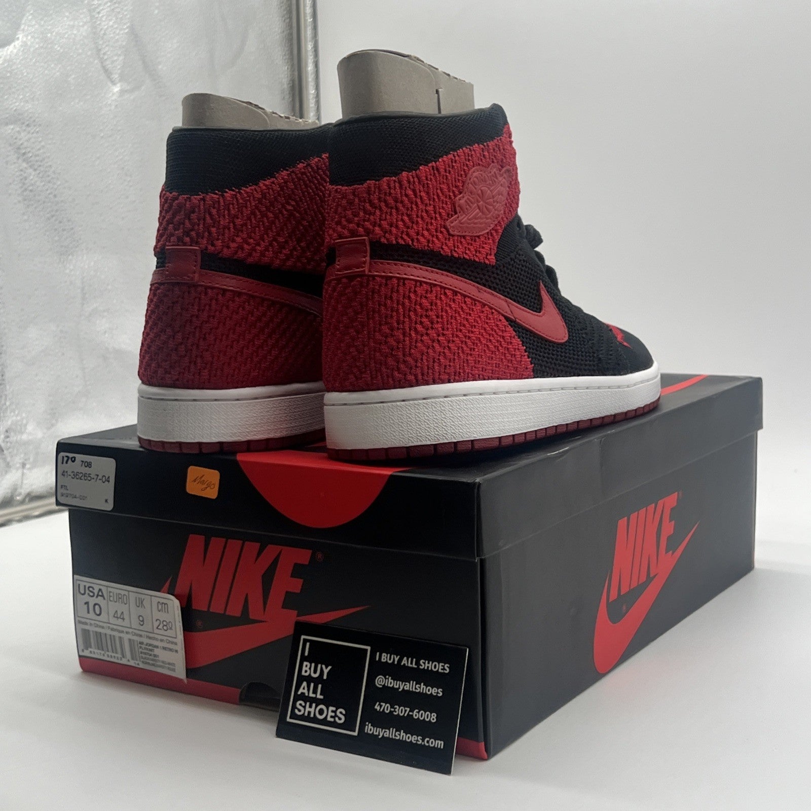 Size 10 - Air Jordan 1 Retro OG Flyknit High Bred (919704-001)