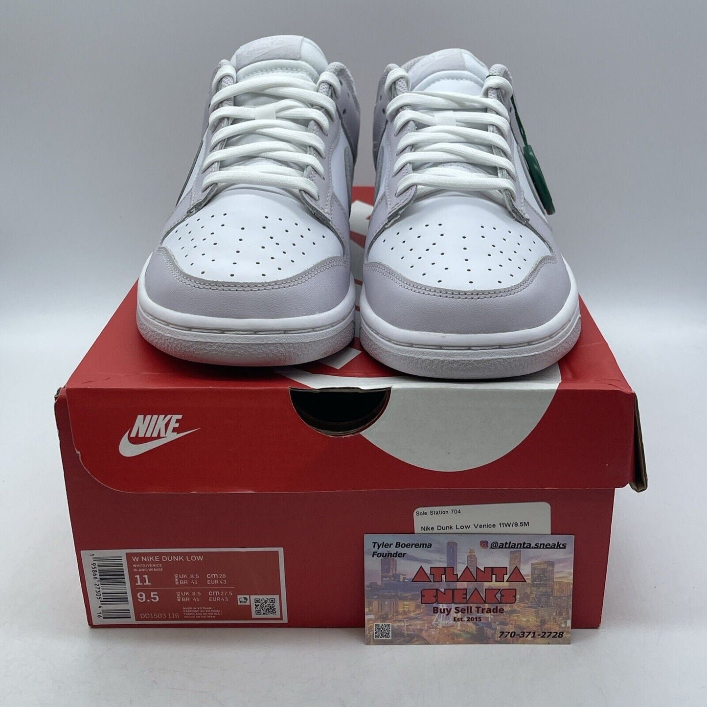 Size 11W - Nike Dunk Low Venice White Purple Leather (DD1503-116)