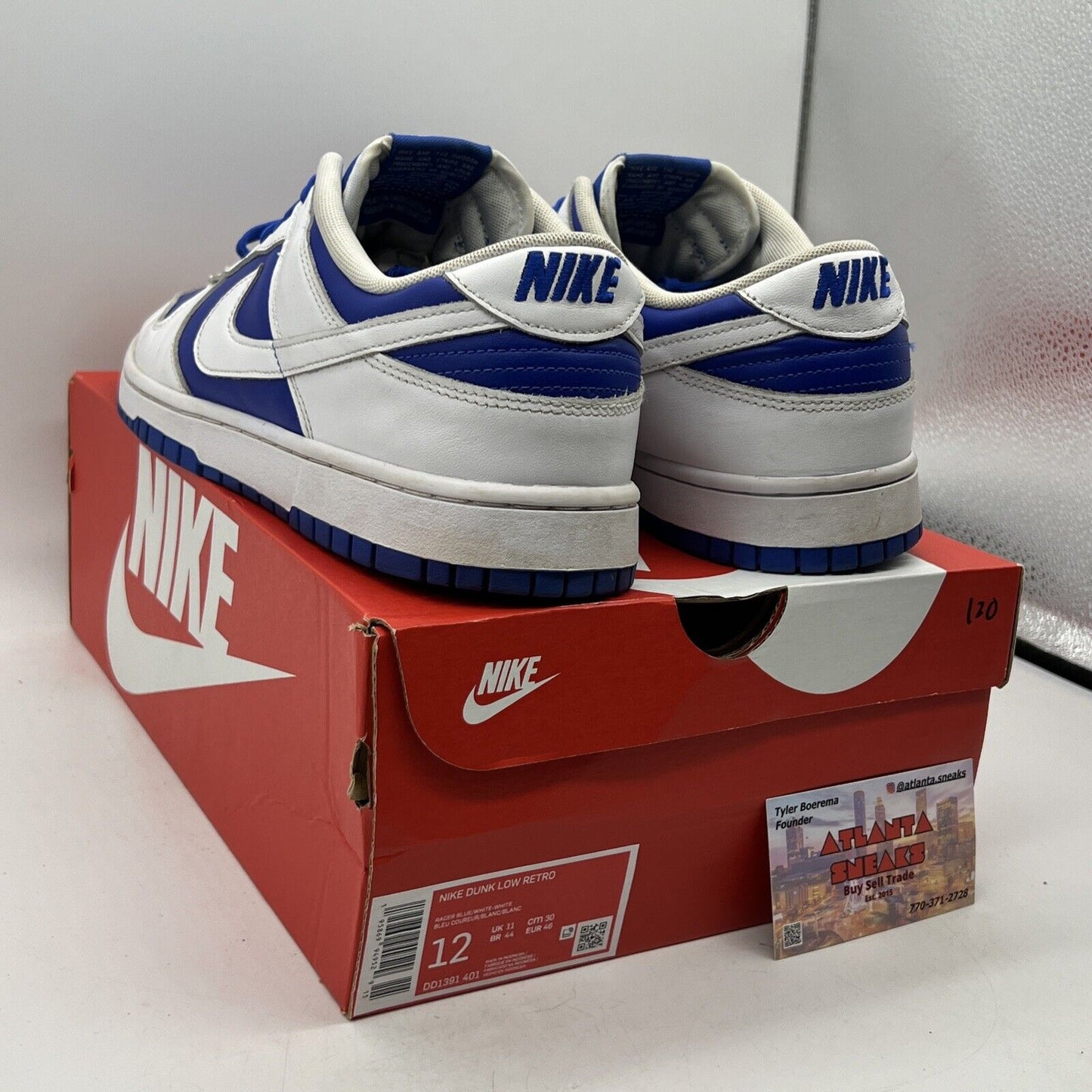 Size 12 - Nike Dunk Low Racer Blue 2022 White Leather (DD1391-401)