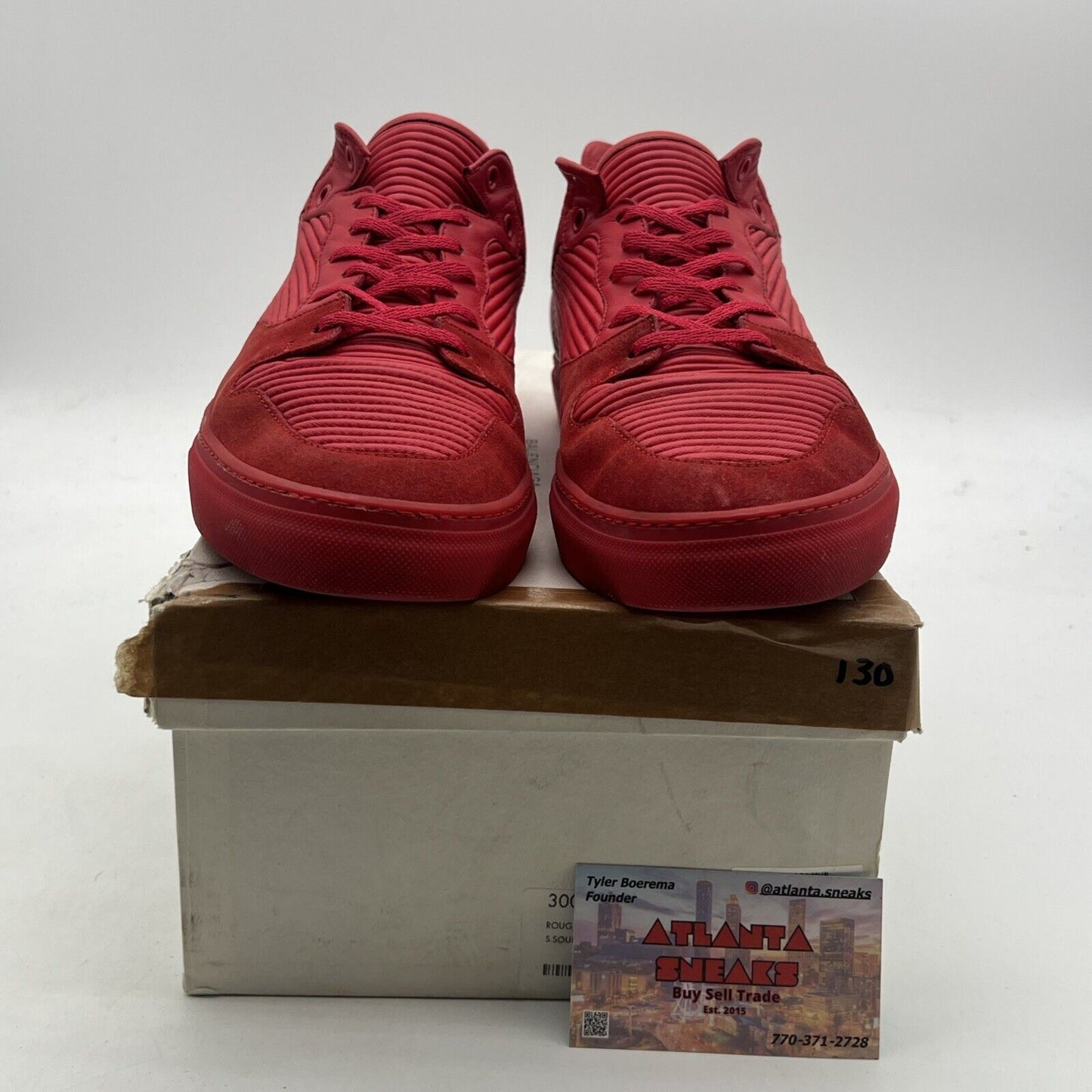 Size 10 - Balenciaga Pleated Red Suede Low-Top Sneaker