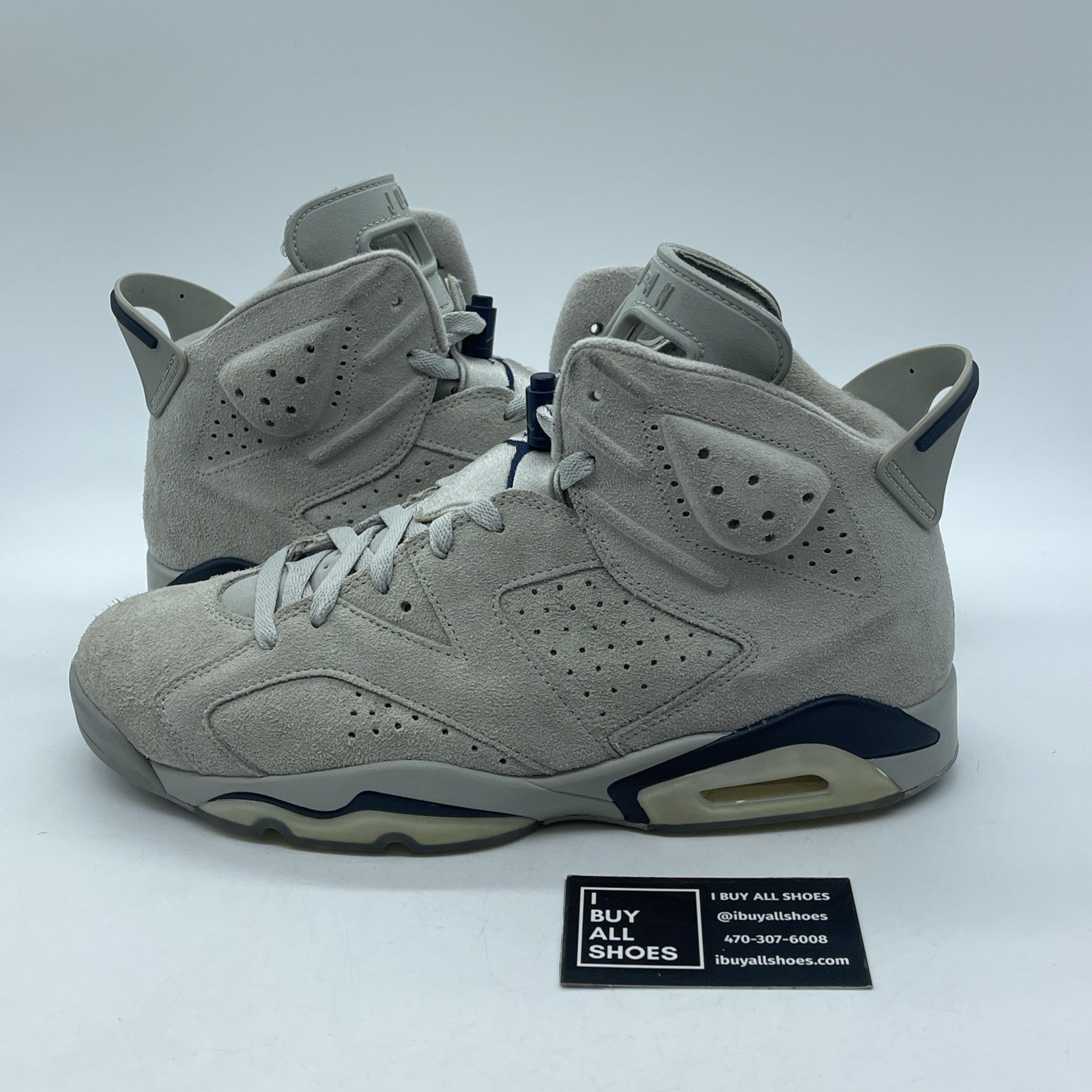 Size 11.5 - Jordan 6 Retro Mid Georgetown Grey Blue Suede (CT8529-012)
