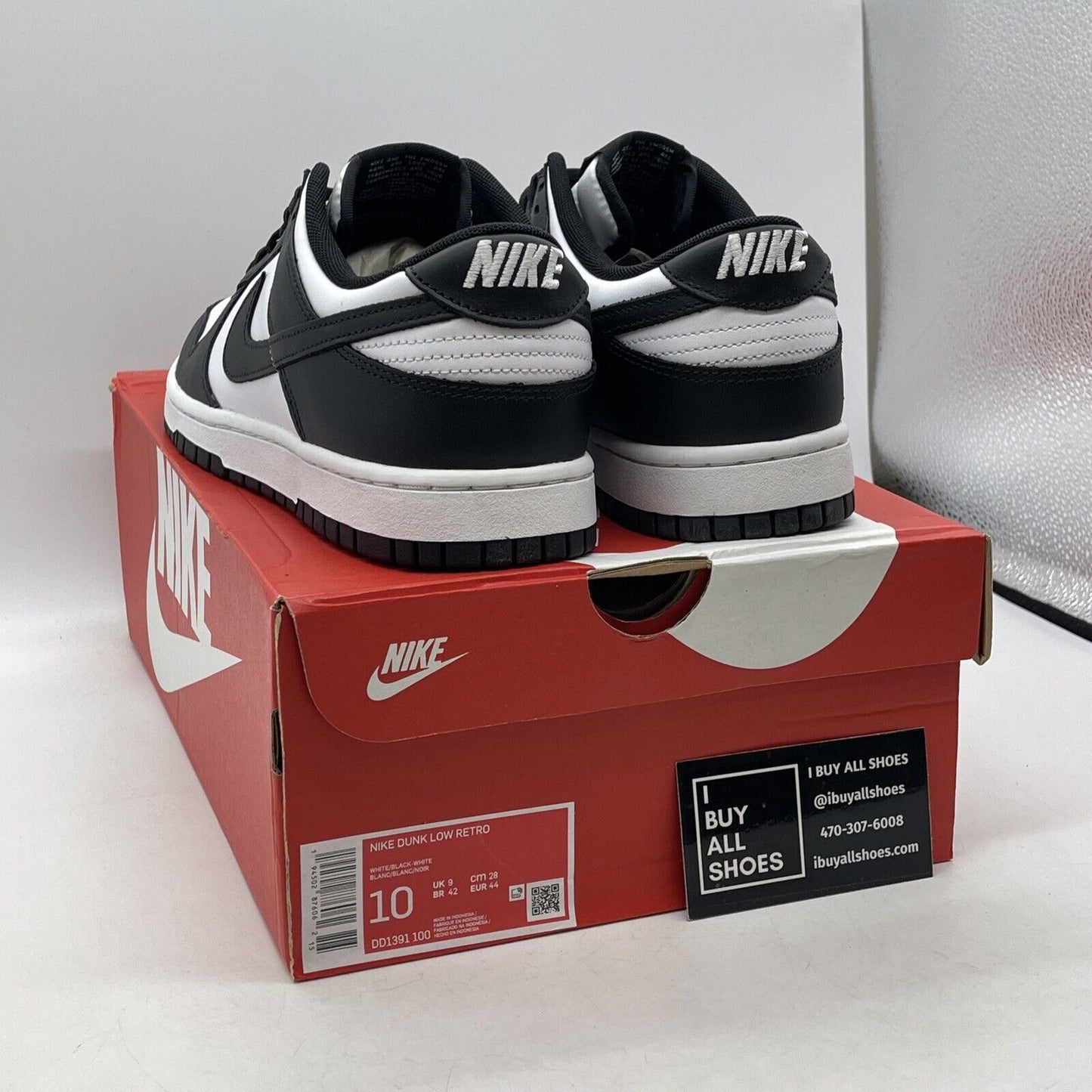 Size 10 - Nike Dunk Low Black White Suede Leather (DD1391-100)