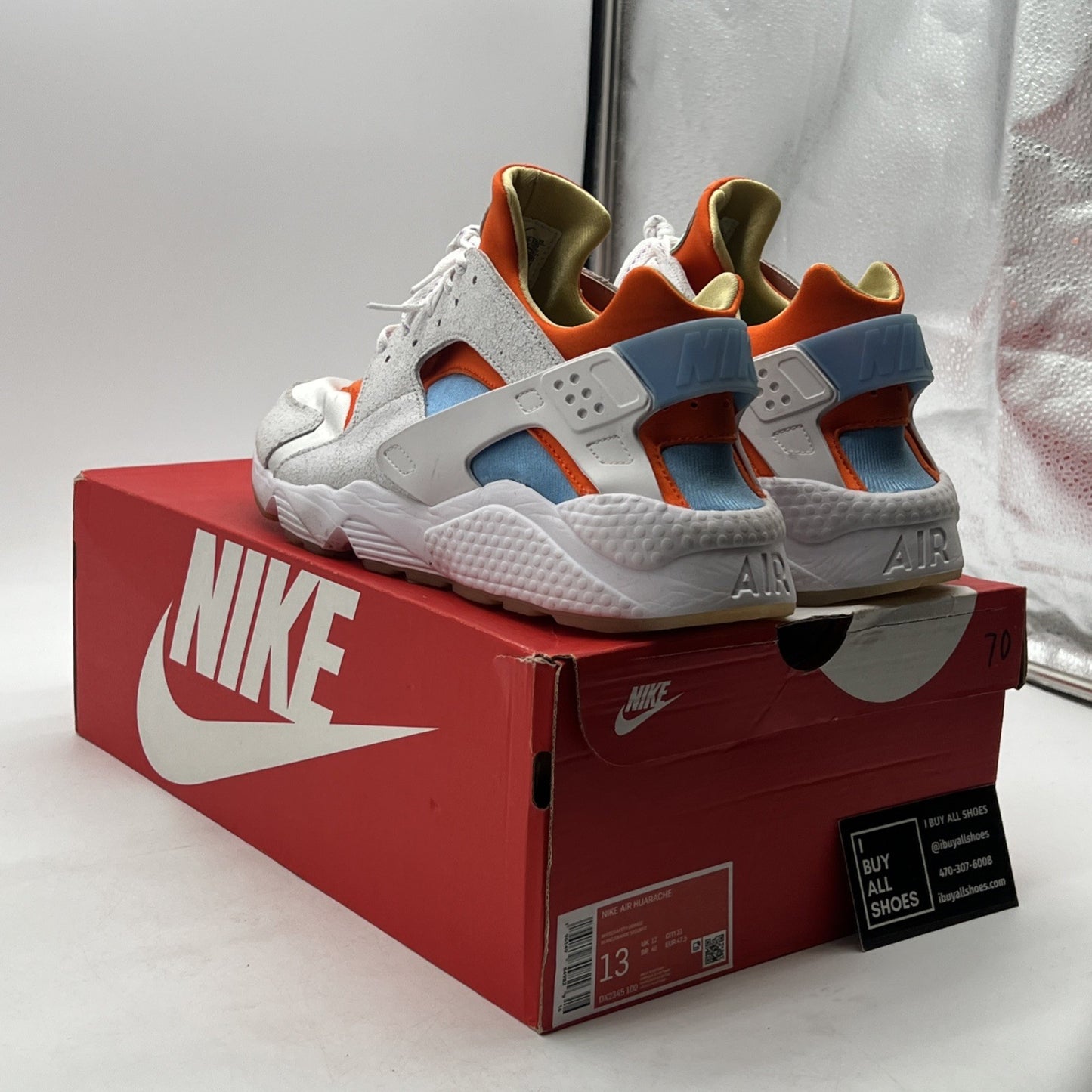 Size 13 - Nike Air Huarache White Safety Orange (DX2345-100)