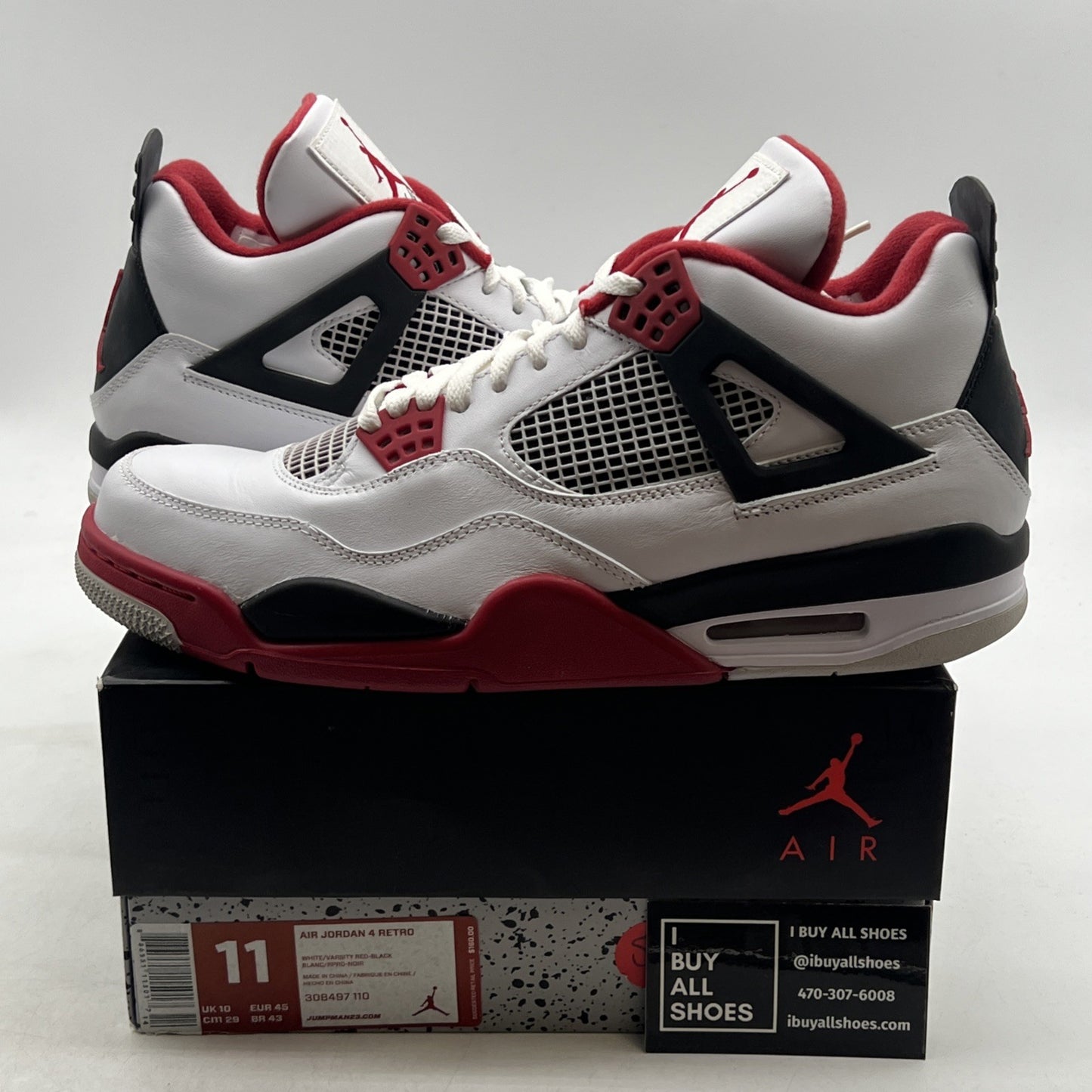 Size 11 - Air Jordan 4 Retro Fire Red 2012 (308497-110)