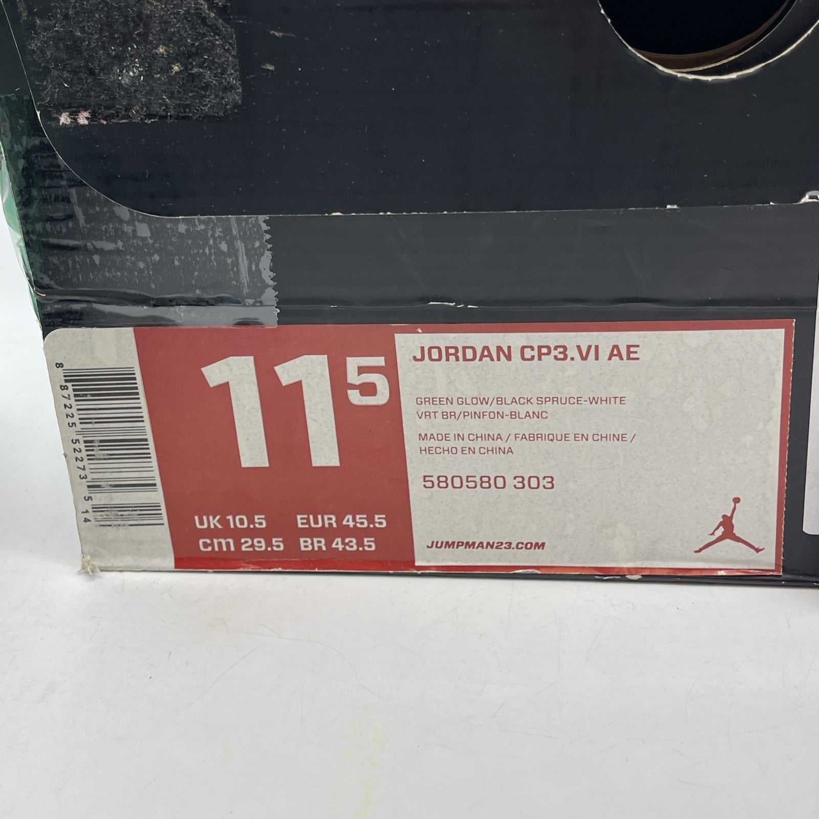 Size 11.5 - Jordan CP3.VI AE Green Glow Suede Leather (580580-303)