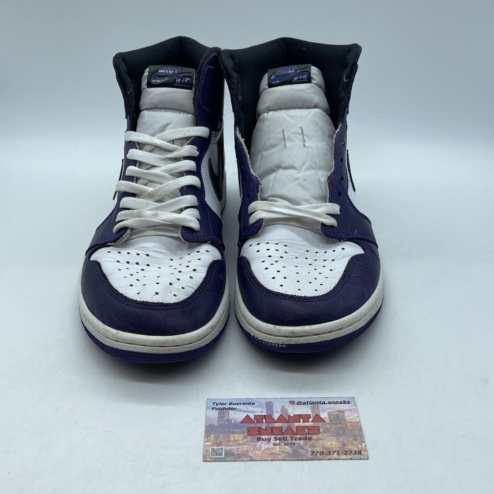 Size 10 - Jordan 1 Retro OG High Court Purple 2.0 White Leather (555088-500)