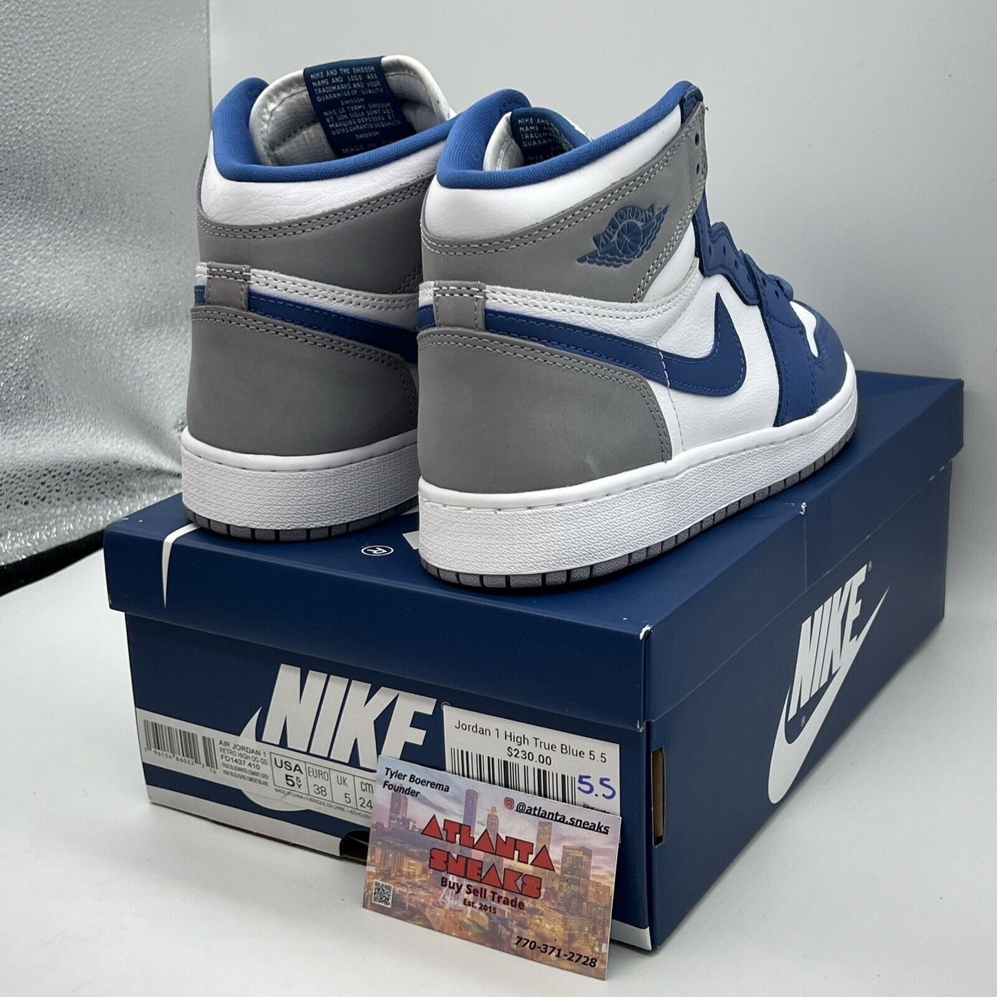 Jordan 1 Retro High OG True Blue (GS) Big Kids' Shoes True Blue-White FD1437-410