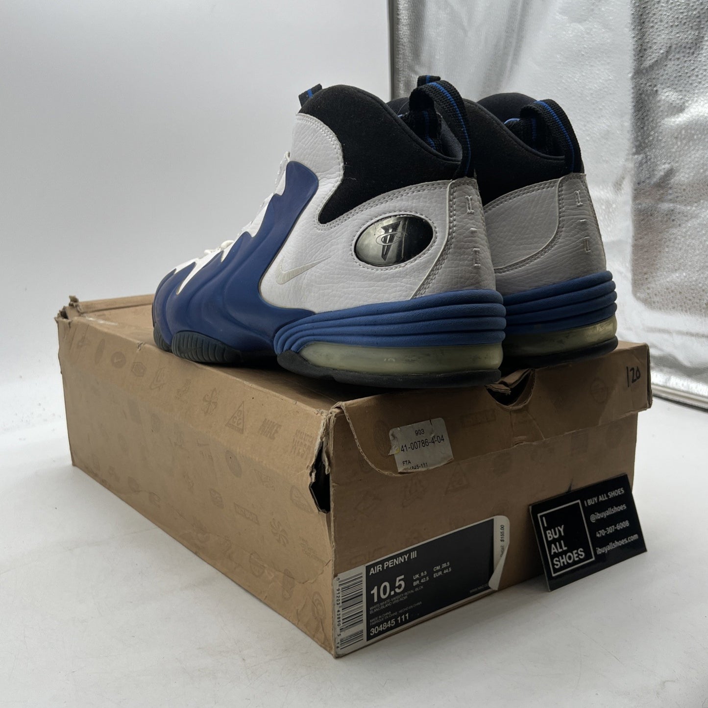 Size 10.5 - Nike Air Penny 3 Retro Royal White (304845-111)