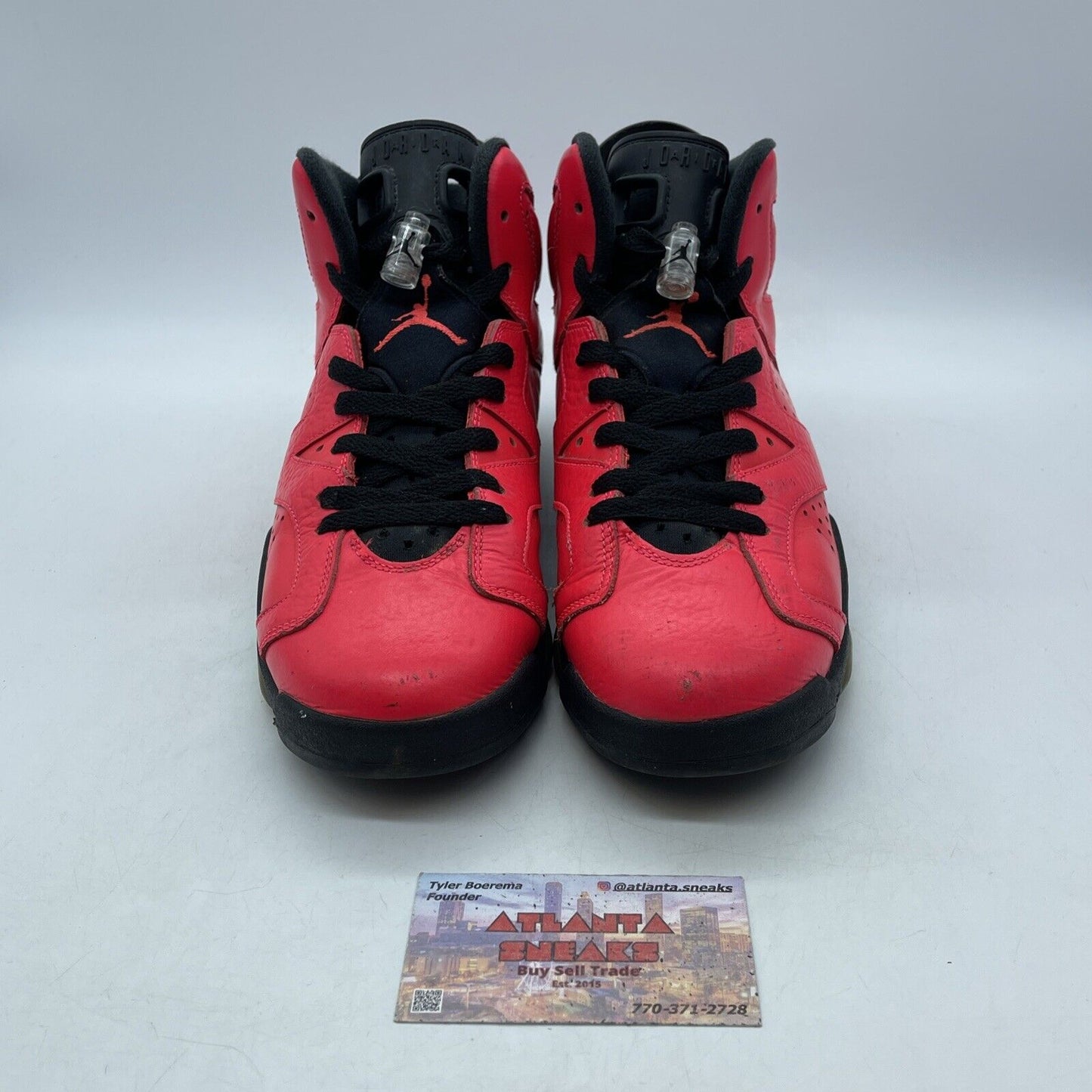 Size 7Y - Air Jordan 6 Retro BG Infrared 23 Pink Black Leather (384665-623)