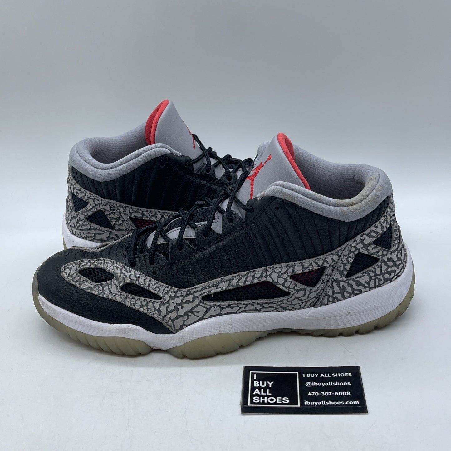 Size 13 - Air Jordan 11 Retro IE Low Black Cement Suede Leather (919712-006)