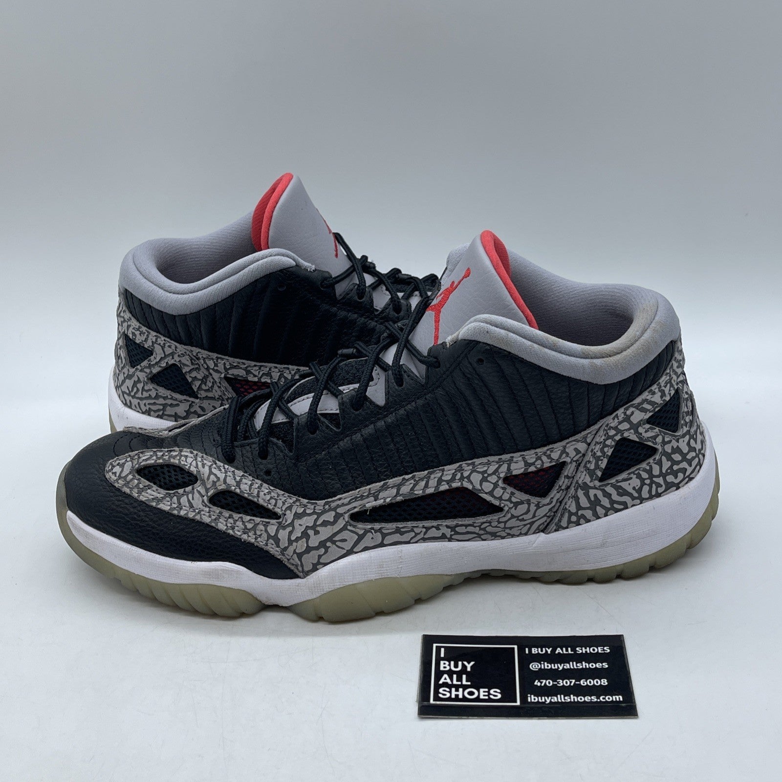 Size 13 - Air Jordan 11 Retro IE Low Black Cement Suede Leather (919712-006)