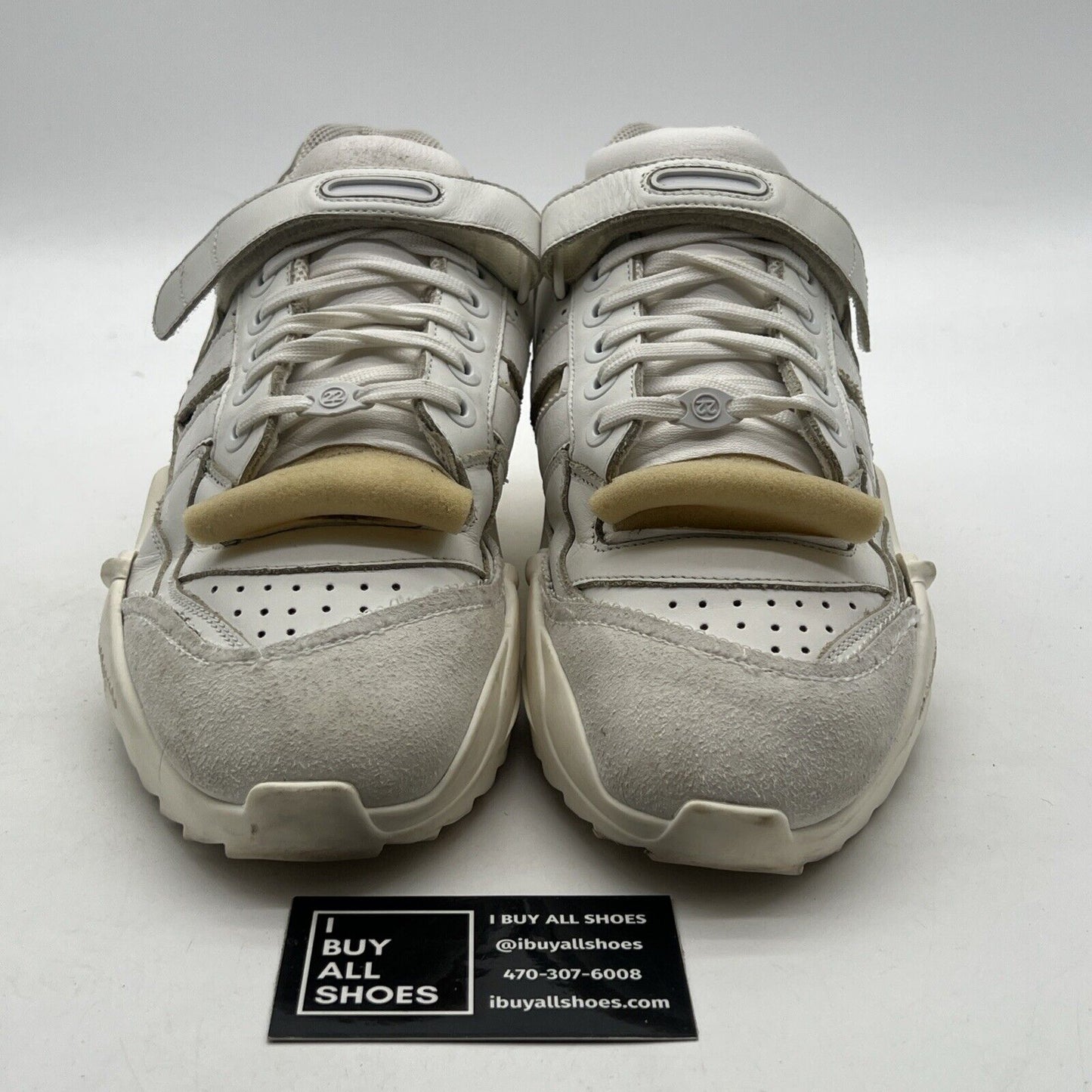 Size 10.5 - Maison Martin Margiela Retro Fit Mid Top Chunky White Distressed