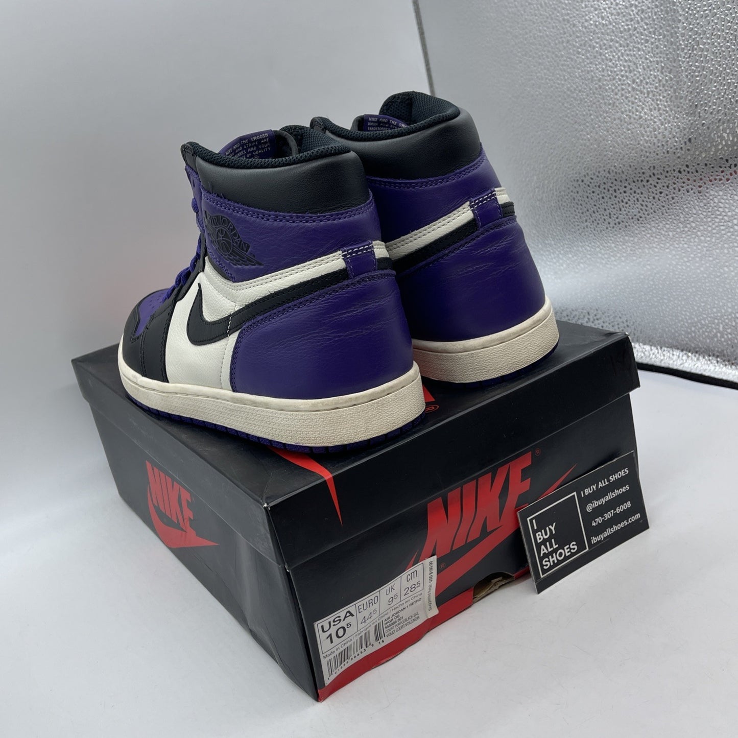 Size 10.5 - Air Jordan 1 Retro OG High Court Purple Leather (555088-501)