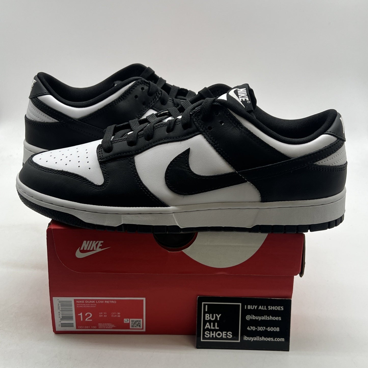 Size 12 - Nike Dunk Low Black White (DD1391-100)