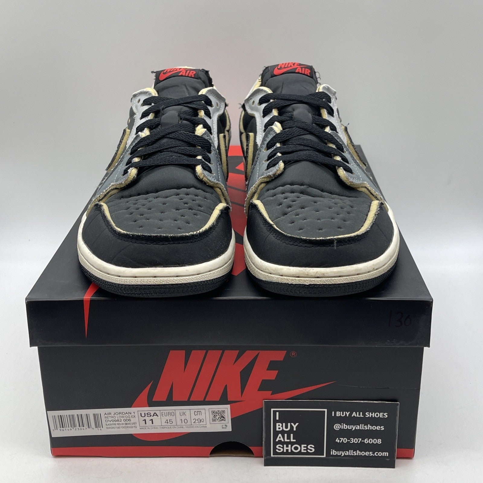 Size 11 - Air Jordan 1 Retro Low OG EX Dark Smoke Gray 2022 (DV0982-006)