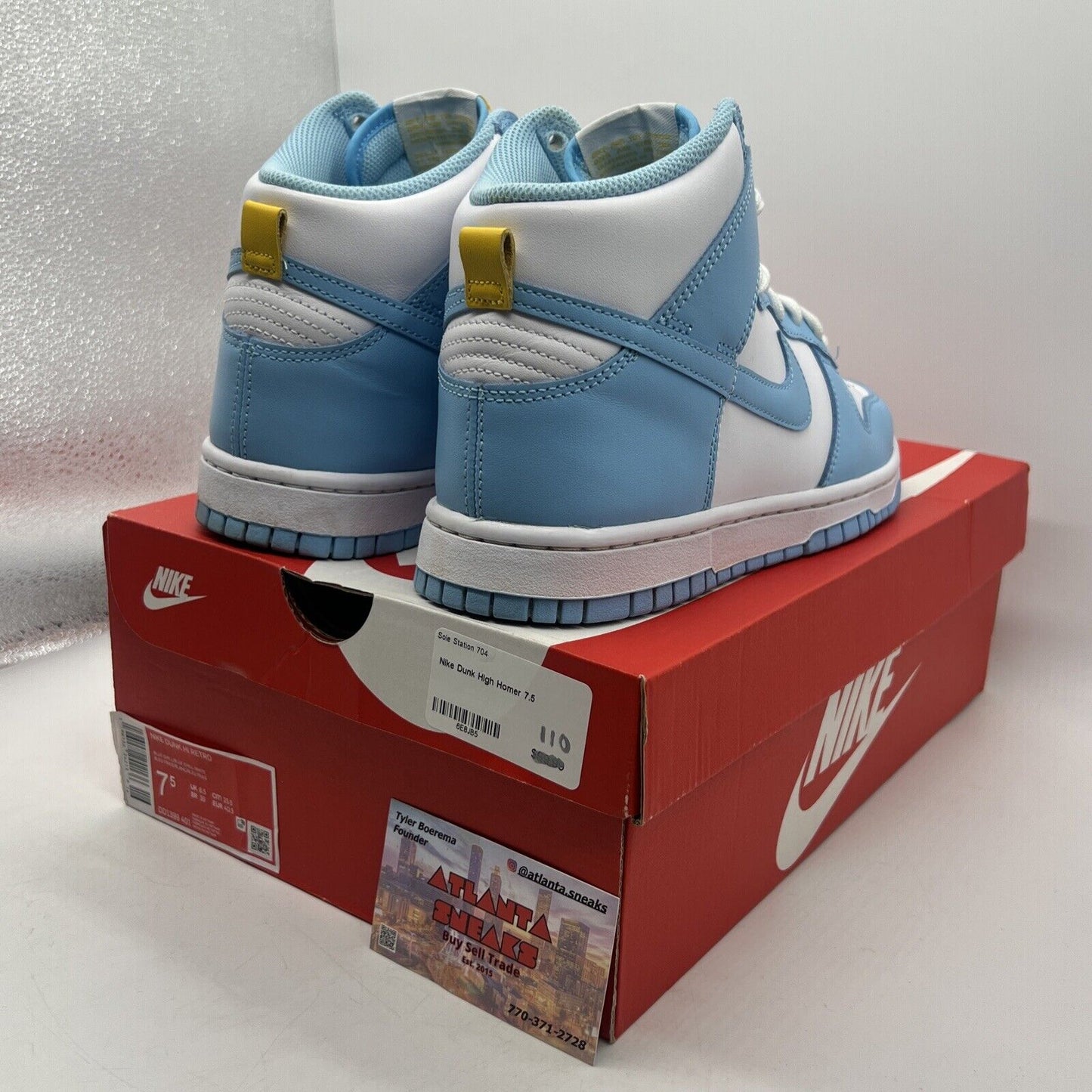 Size 7.5 - Nike Dunk High Blue Chill White Leather (DD1399-401)