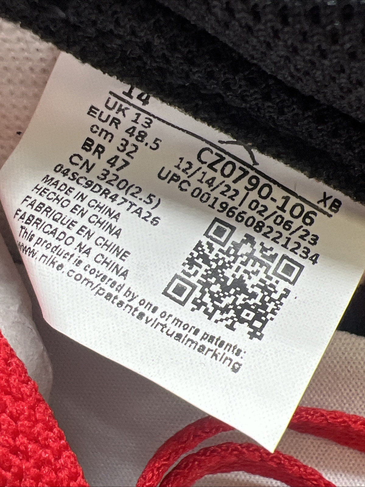 Size 14 - Air Jordan 1 Retro OG Low Black Toe (CZ0790-106)