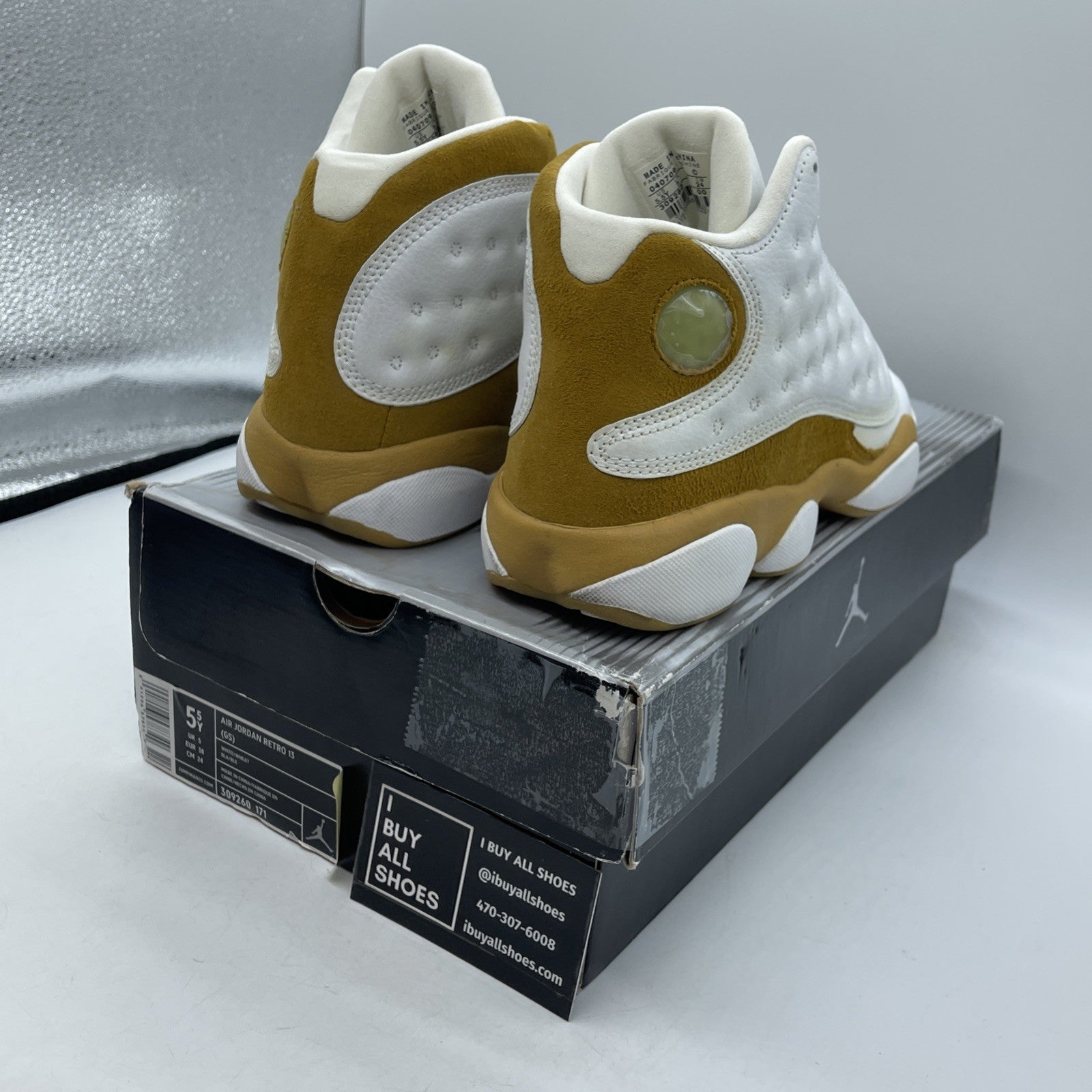 Size 5.5Y (GS) - Jordan 13 Retro Mid Wheat Brown Suede (309260-171)