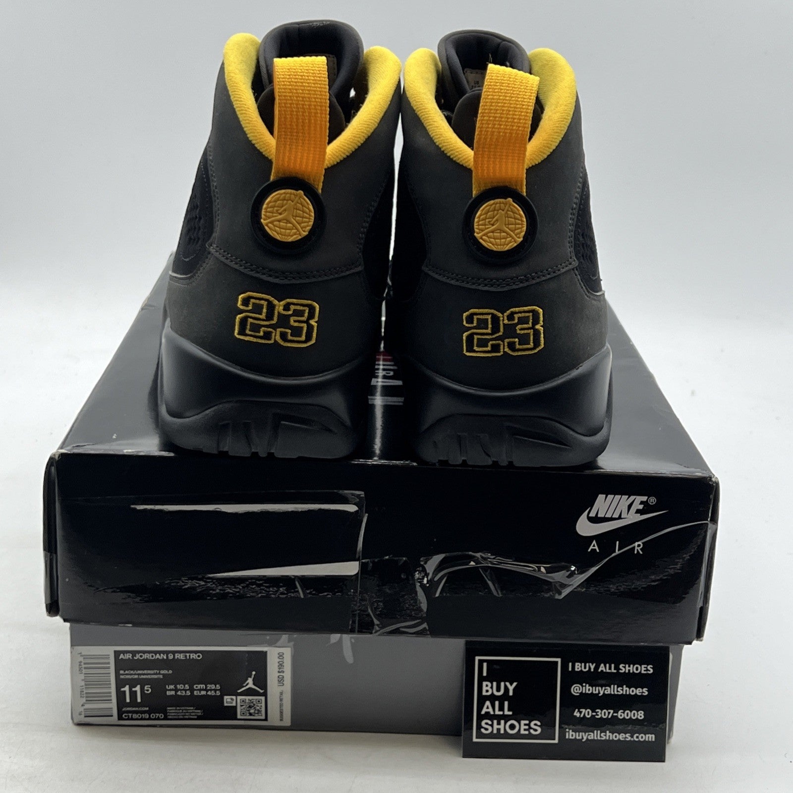 Size 11.5 - Air Jordan 9 Retro Black (CT8019-070)