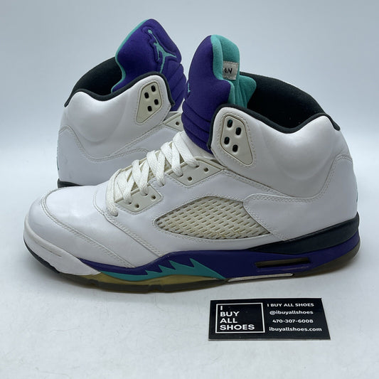 Size 10.5 - Jordan 5 Retro Grape 2013 White Purple Black Leather (136027-108)