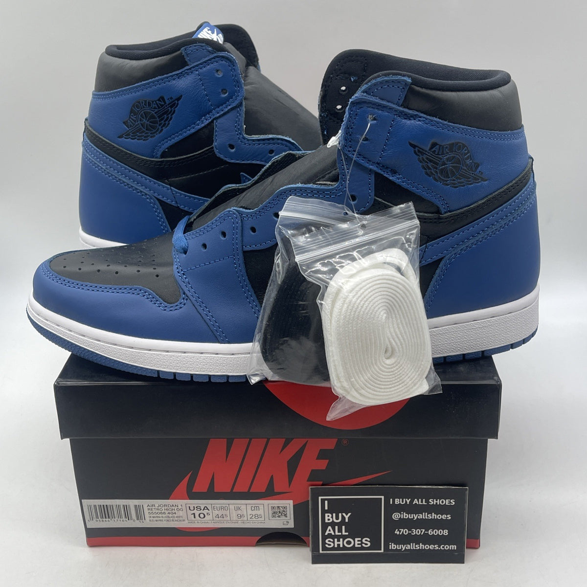 Size 10.5 - Air Jordan 1 Retro OG High Dark Marina Blue (555088-404)