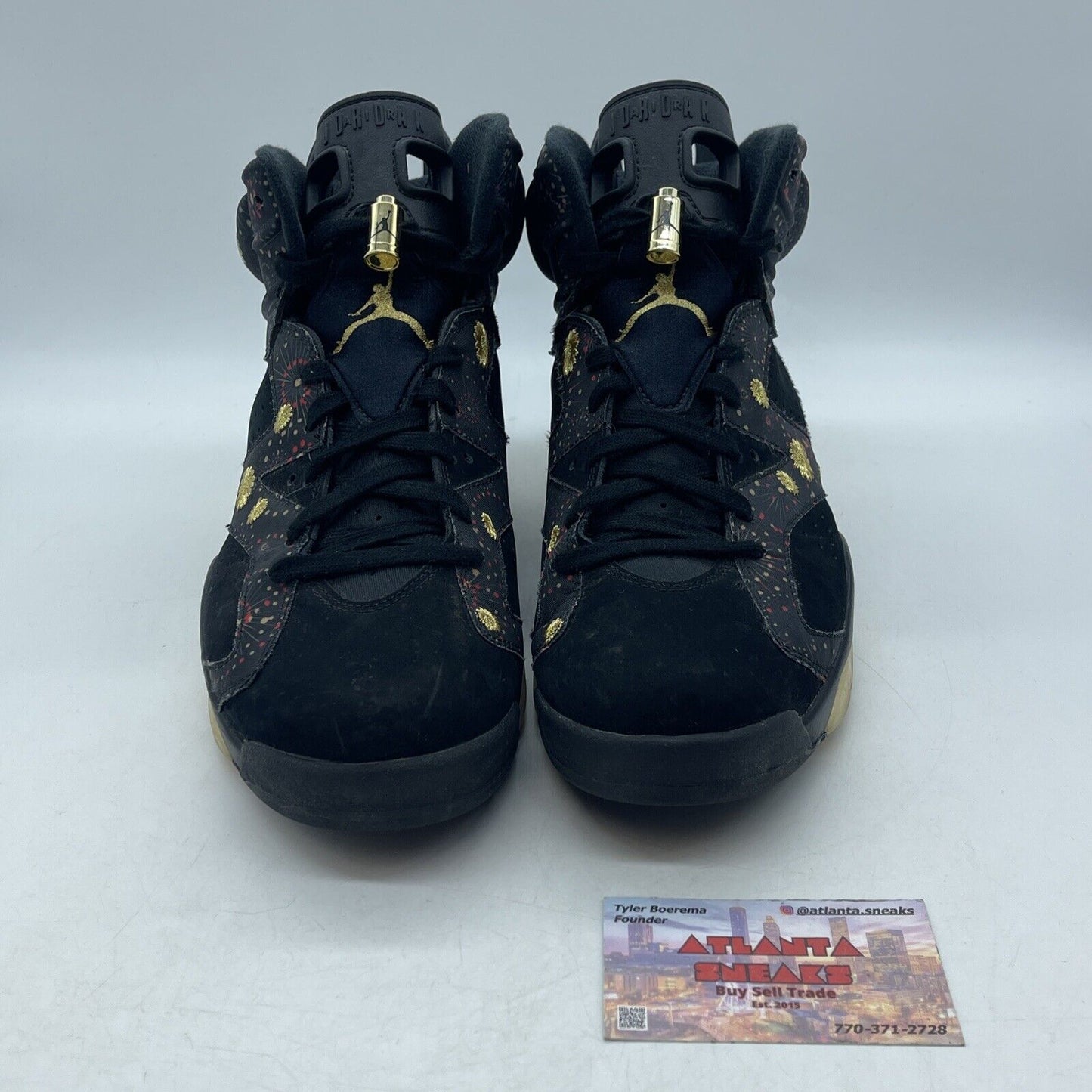 Size 9.5 - Air Jordan 6 Retro Chinese New Year Black Gold Red (AA2492-021)