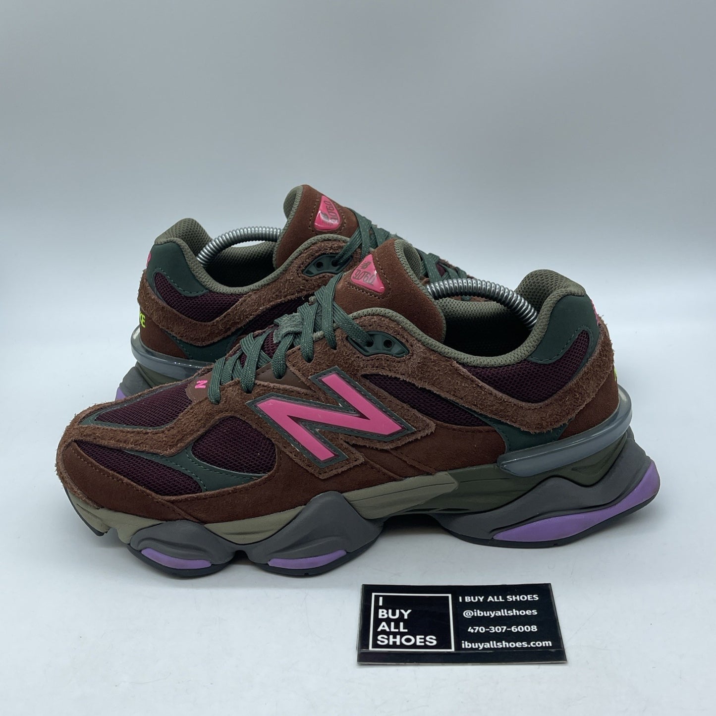 Size 9.5 - New Balance 9060 Burgundy Pink Brown Green Suede (U9060BUR)
