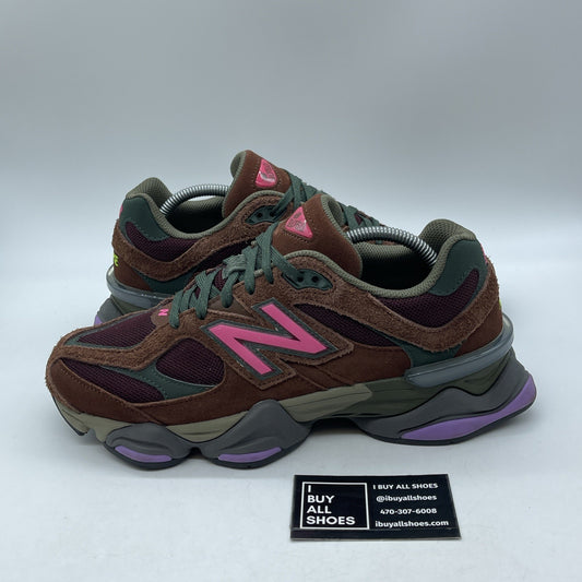 Size 9.5 - New Balance 9060 Burgundy Pink Brown Green Suede (U9060BUR)