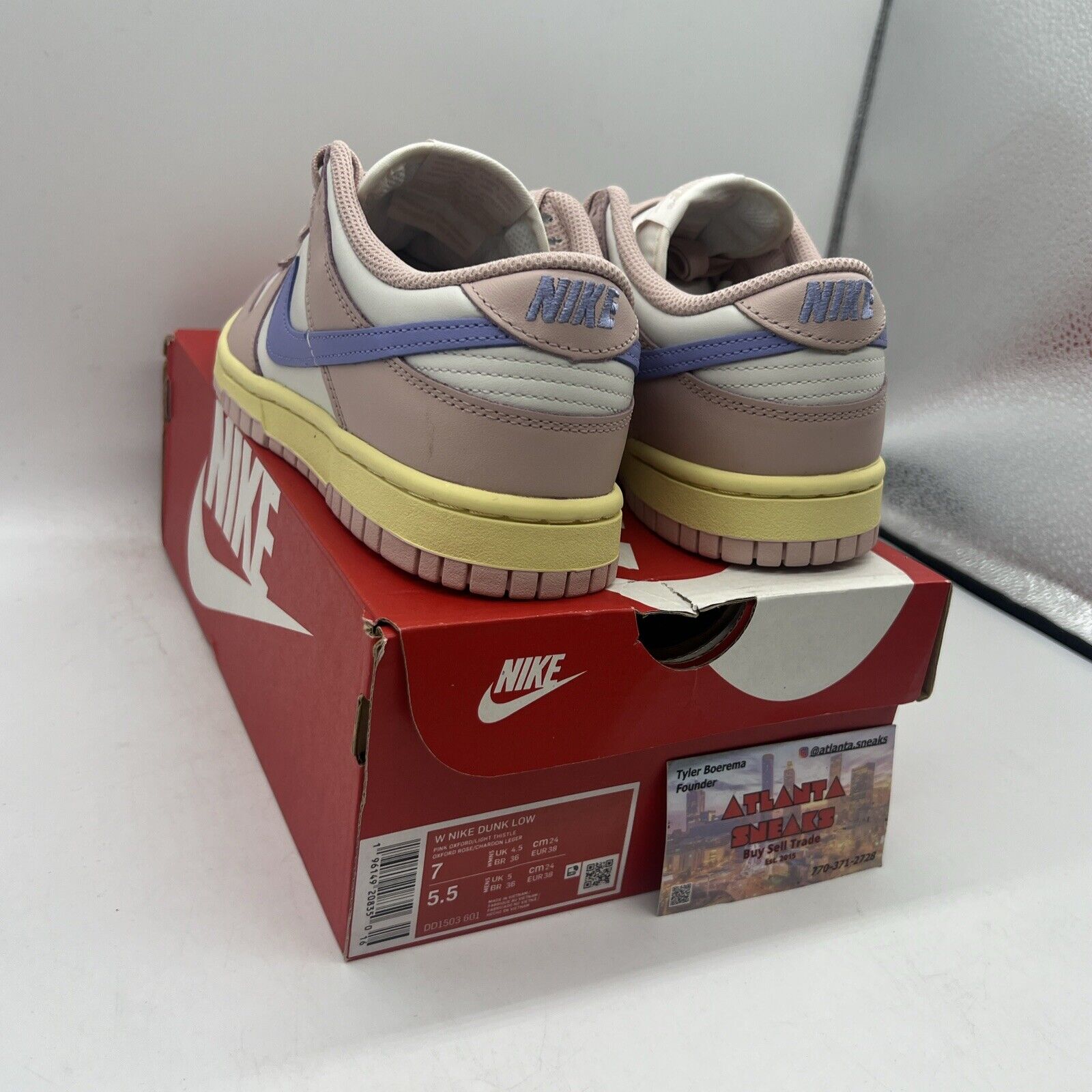 Size 7 - Nike Dunk Low Pink Oxford 2022 Brand New Og All