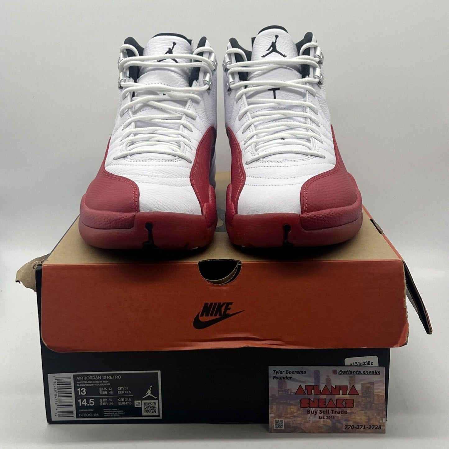 Size 13 - Jordan 12 Retro 2023 Mid Cherry White Red Black Leather (CT8013-116)