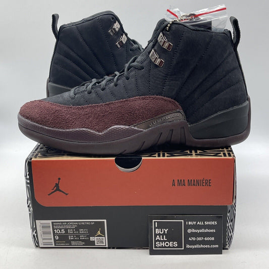 Size 10.5W - Air Jordan 12 Retro A Ma Maniere AMM Black Burgundy (DV6989-001)