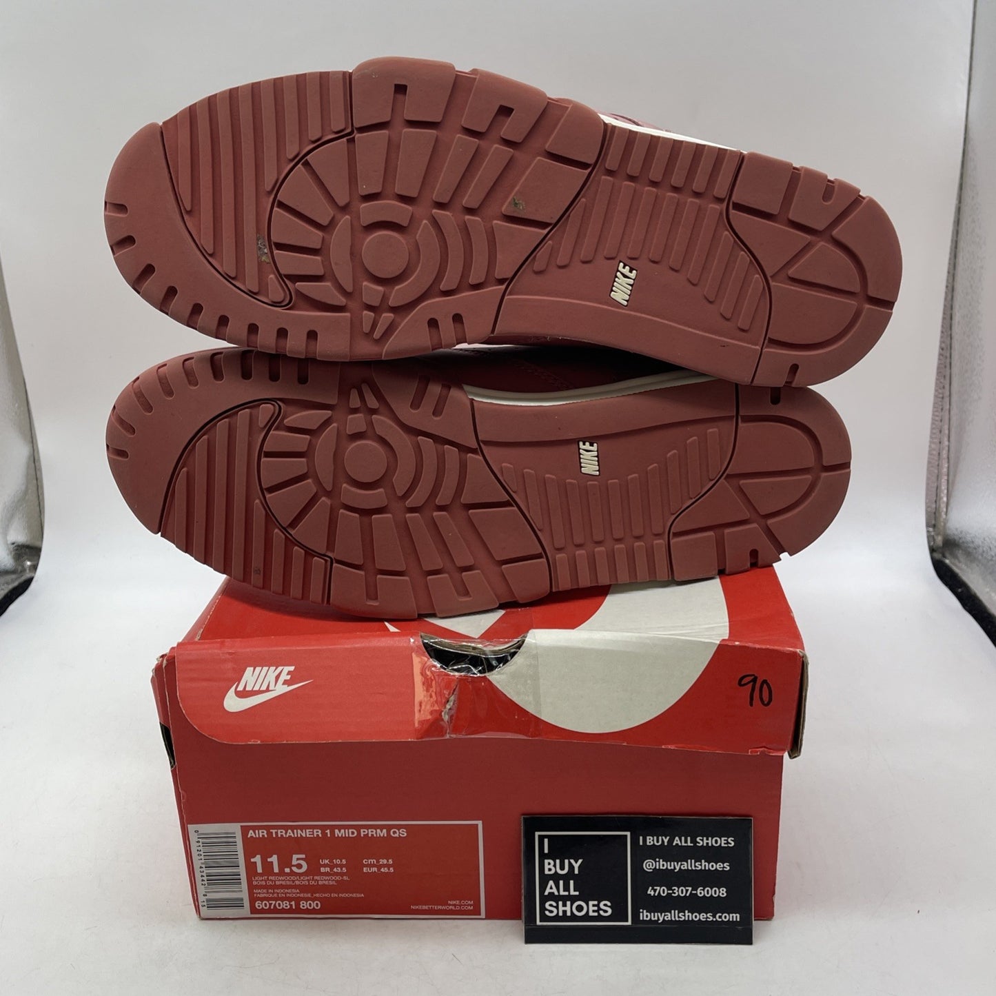 Size 11.5 - Nike Air Trainer 1 Premium QS Mid Light Redwood (607081-800)