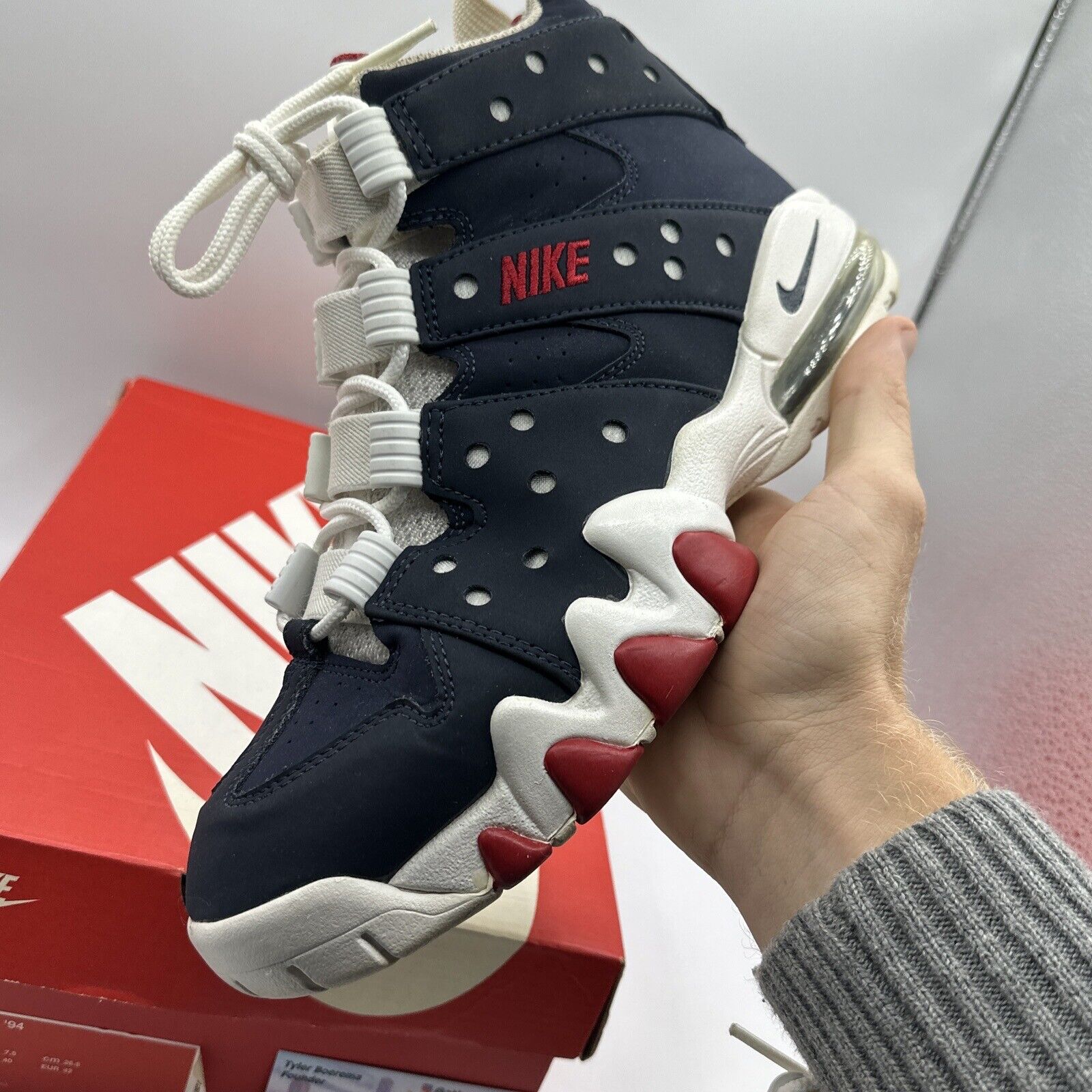 Size 8.5 - Nike Air Max2 CB 94 Obsidian Red White 2015 OG All Rare Air Barkley