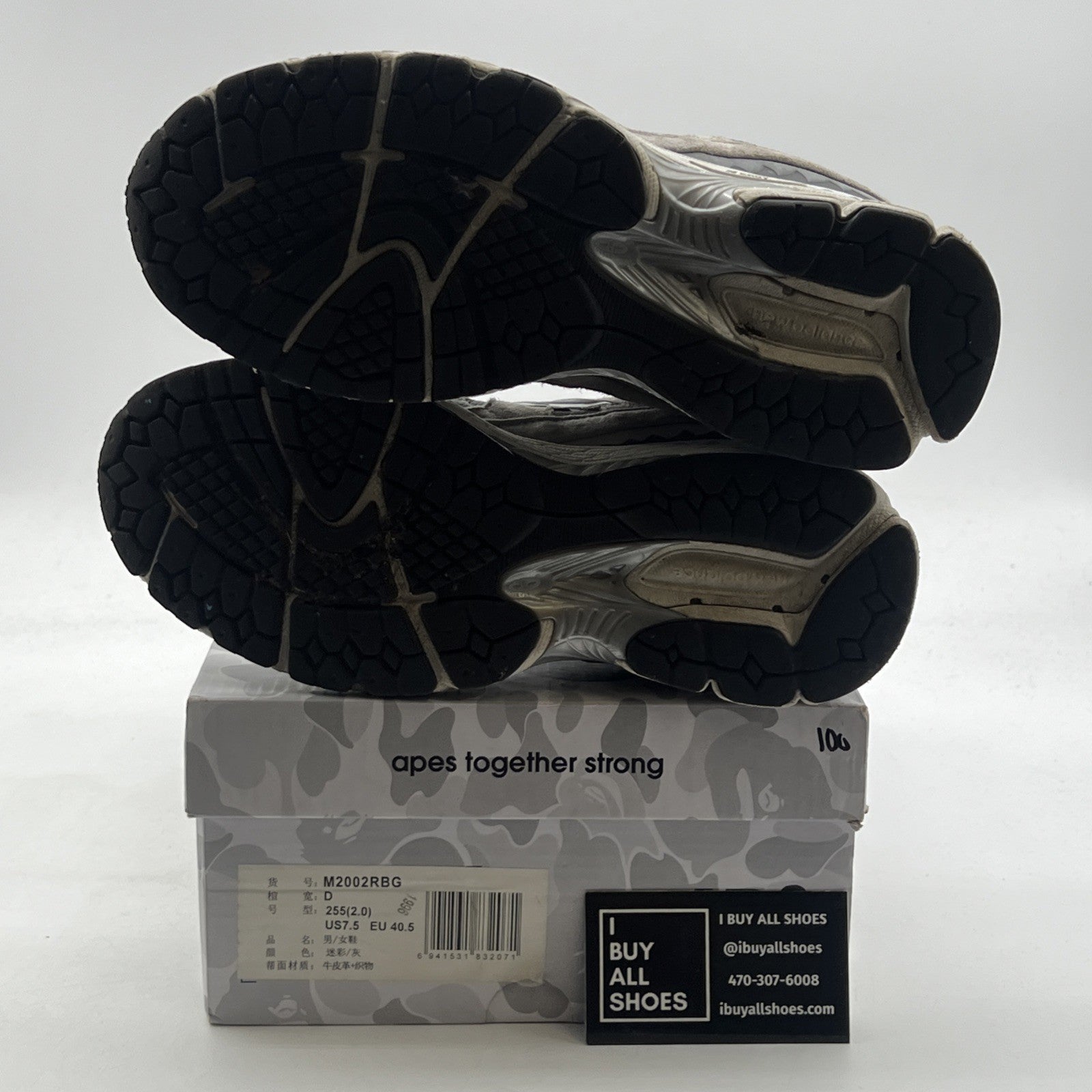 Size 7.5 - New Balance BAPE x 2002R Apes Together Strong - Grey Camo (M2002RGB)