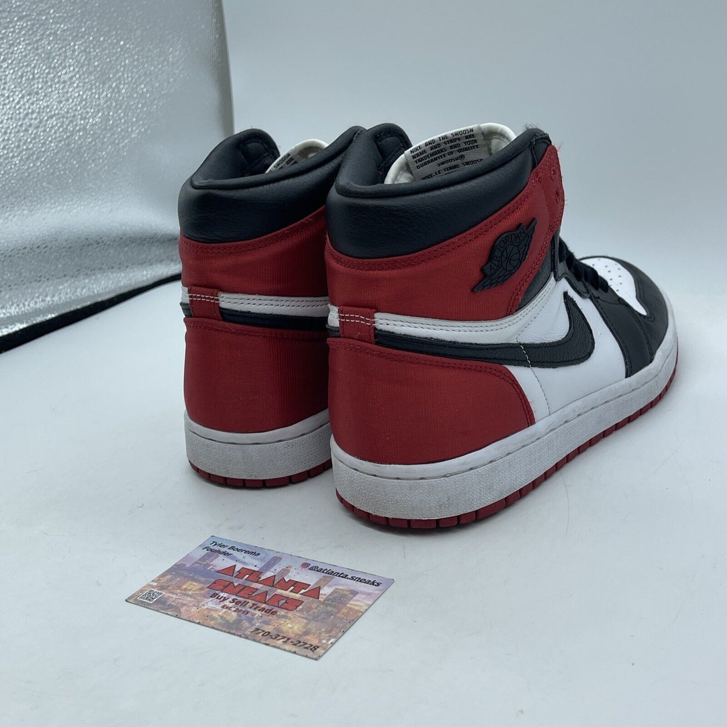 Size 9W - Air Jordan 1 Retro High Satin Black Toe Leather Red Suede (CD0461-016)