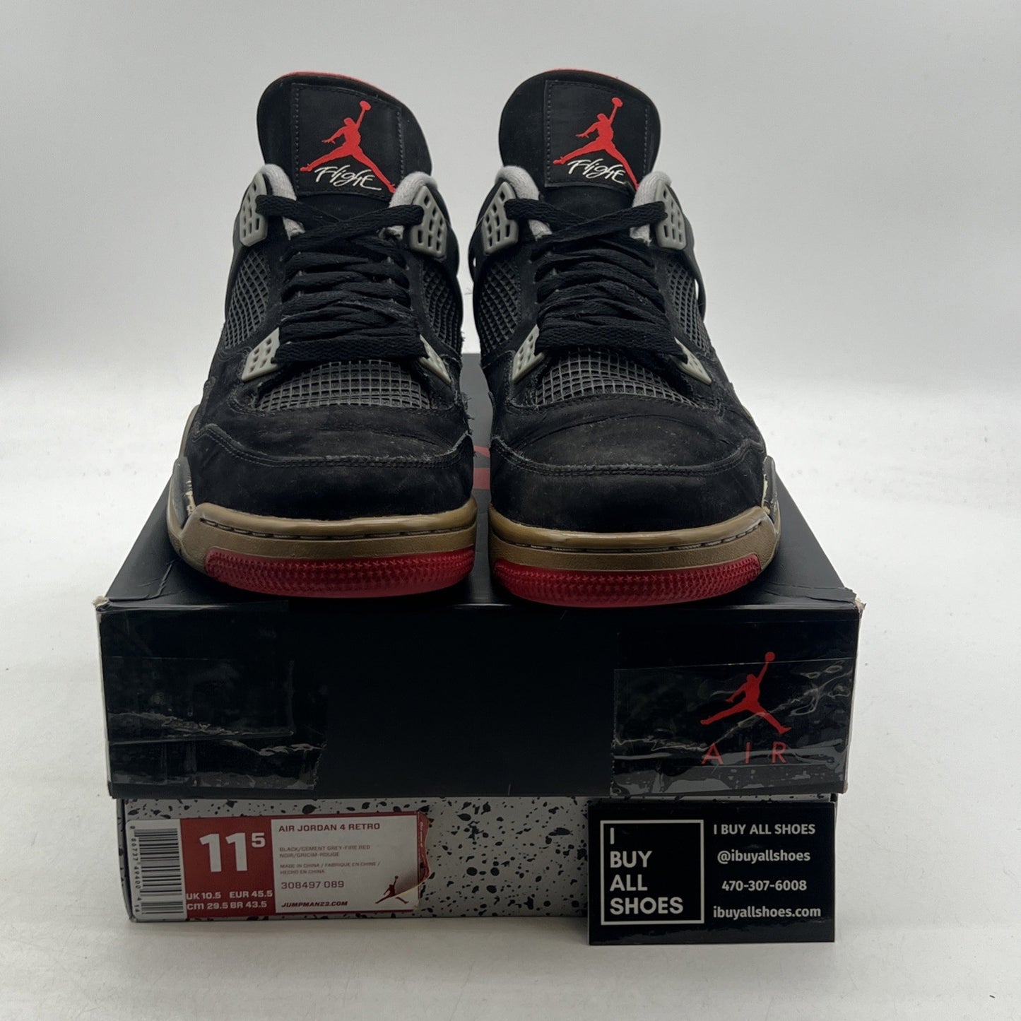 Size 11.5 - Air Jordan 4 Retro bred release 2012 (308497-089)