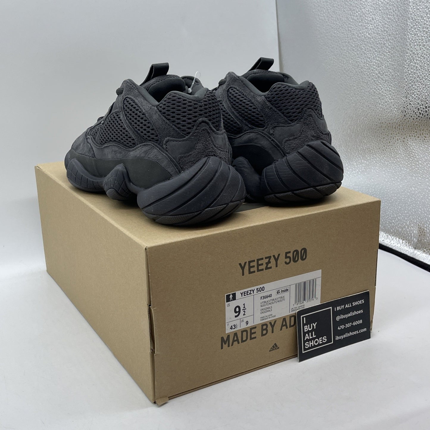 Size 9.5 - adidas Yeezy 500 Low Utility Black Suede Leather (F36640)