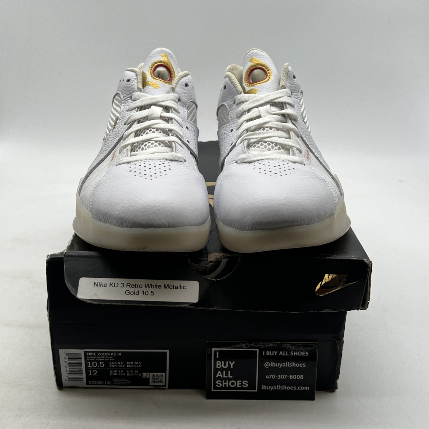 Size 10.5 - Nike Zoom KD 3 White Metallic Gold (DZ3009-100)