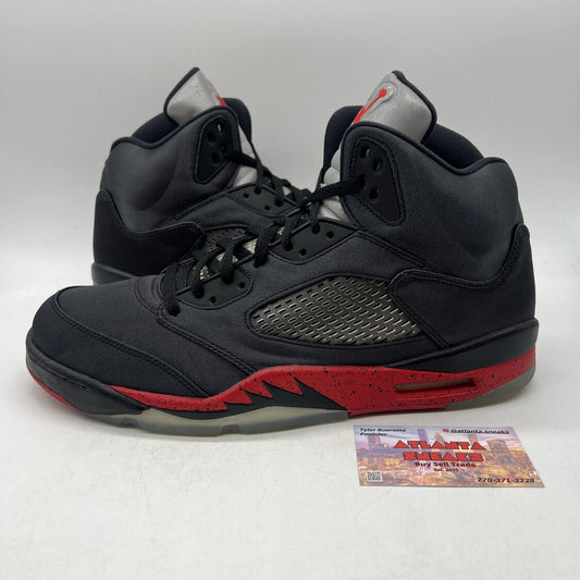 Size 13 - Air Jordan 5 Retro Satin Bred Black Red (136027-006)