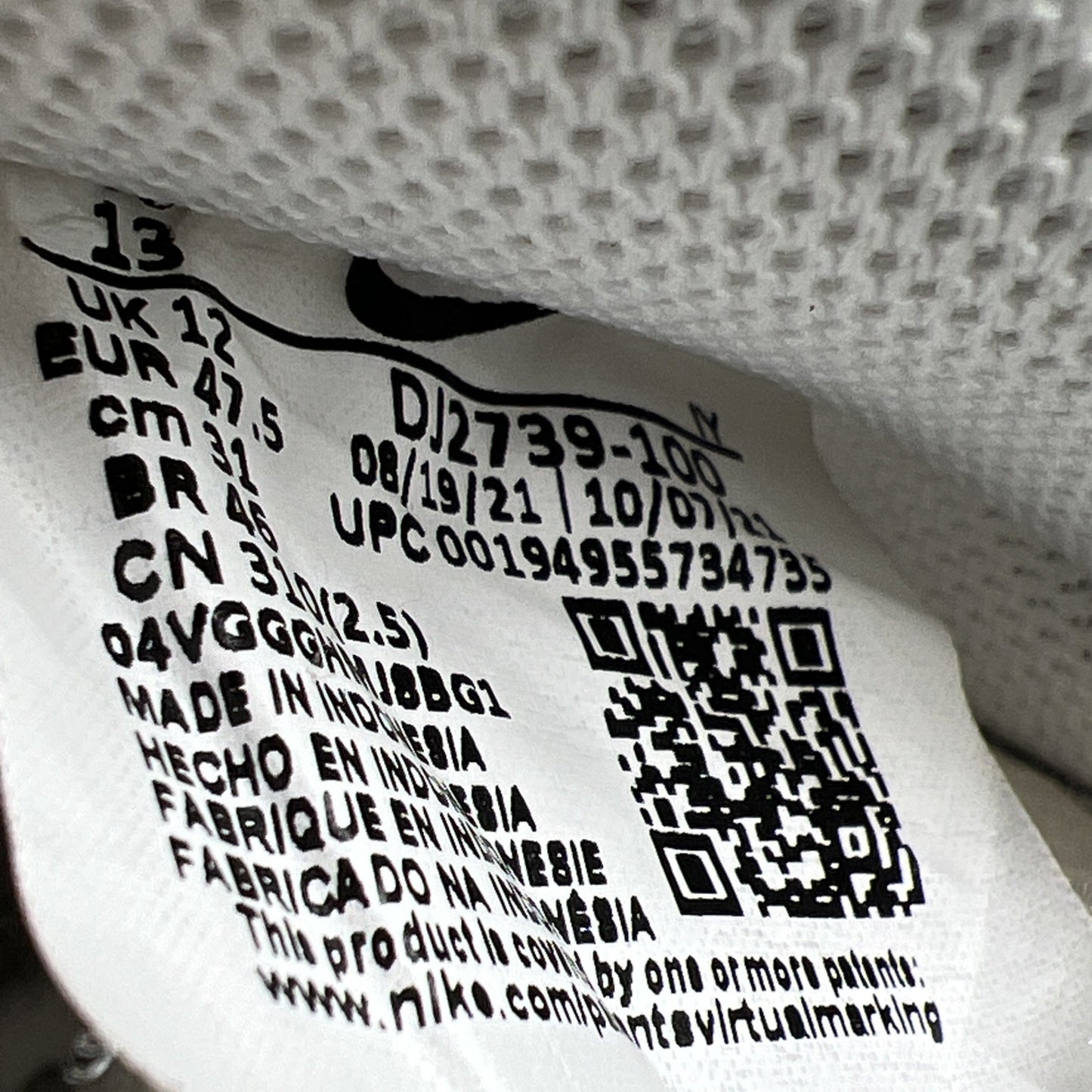 Size 13 - Nike Air Force 1 Low White Gum (DJ2739-100)
