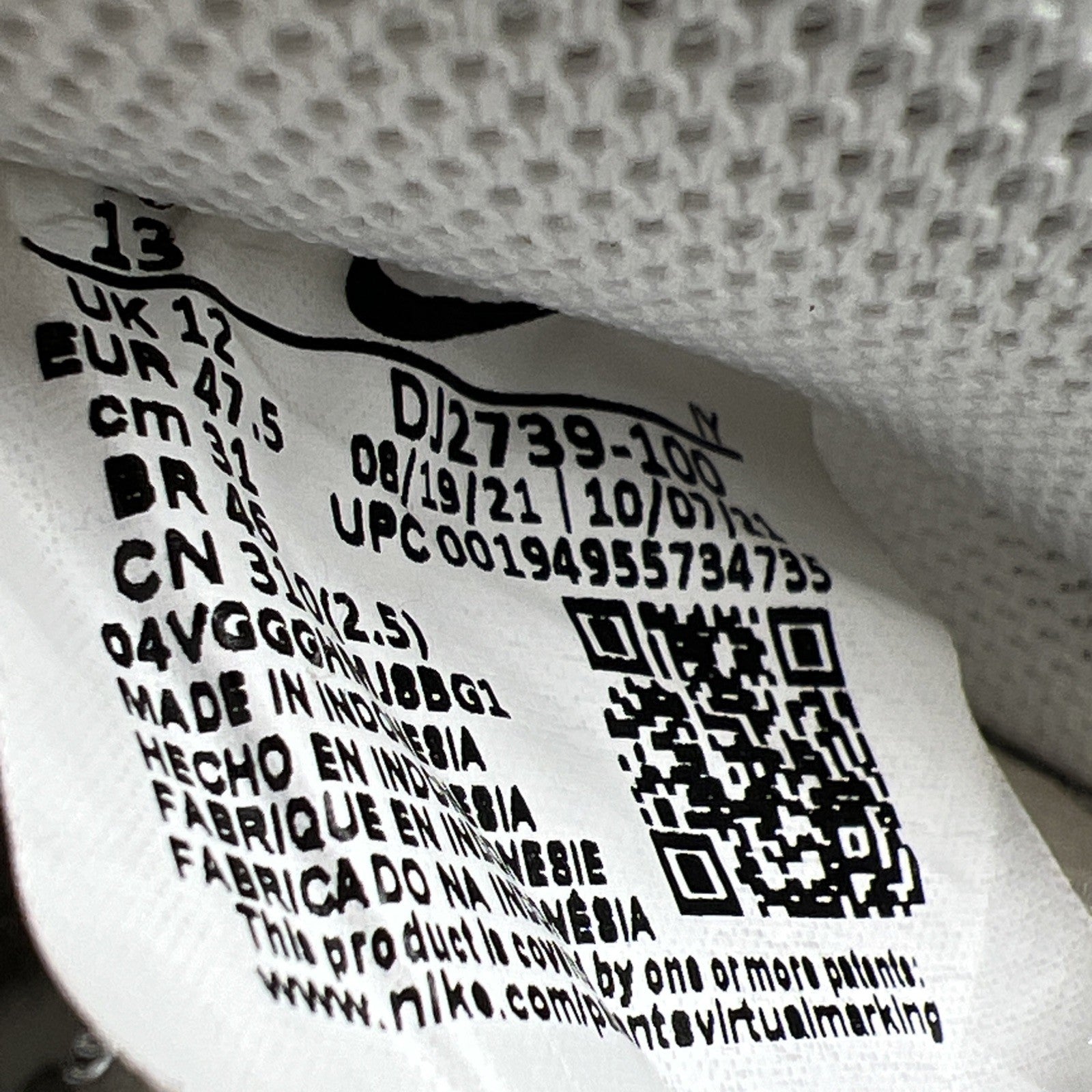 Size 13 - Nike Air Force 1 Low White Gum (DJ2739-100)