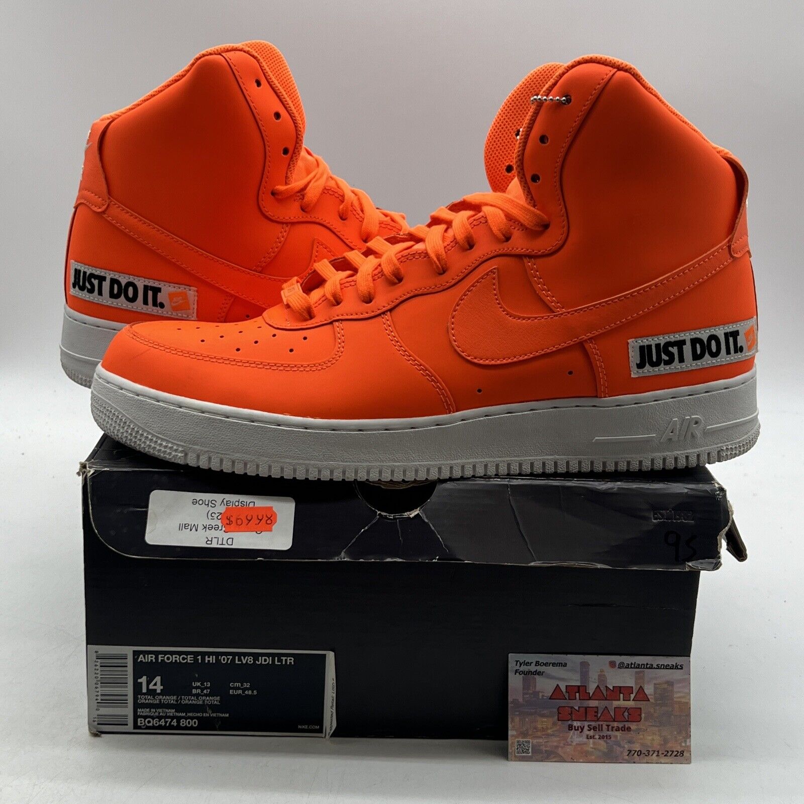 Size 14 - Nike Air Force 1 High Just Do It (BQ6474-800)