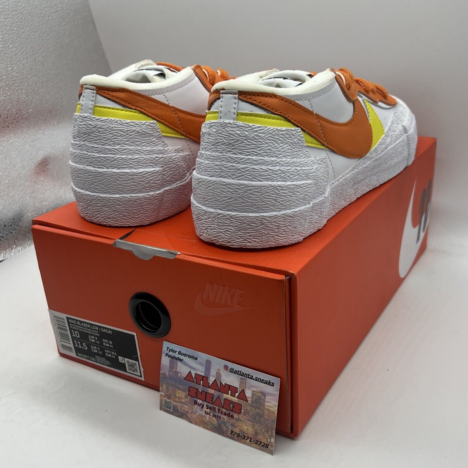 Size 10 - Nike Blazer Low x Sacai Magma Orange Brand New Og All