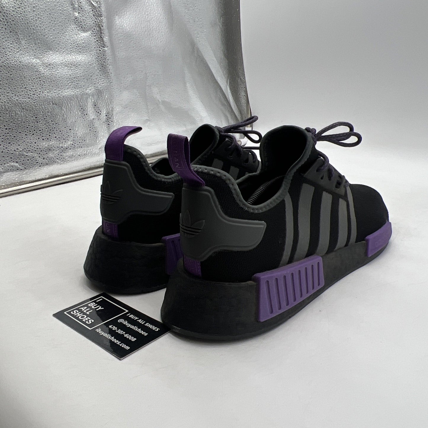 Size 13 - adidas NMD_R1 Black Active Purple (GW5664)
