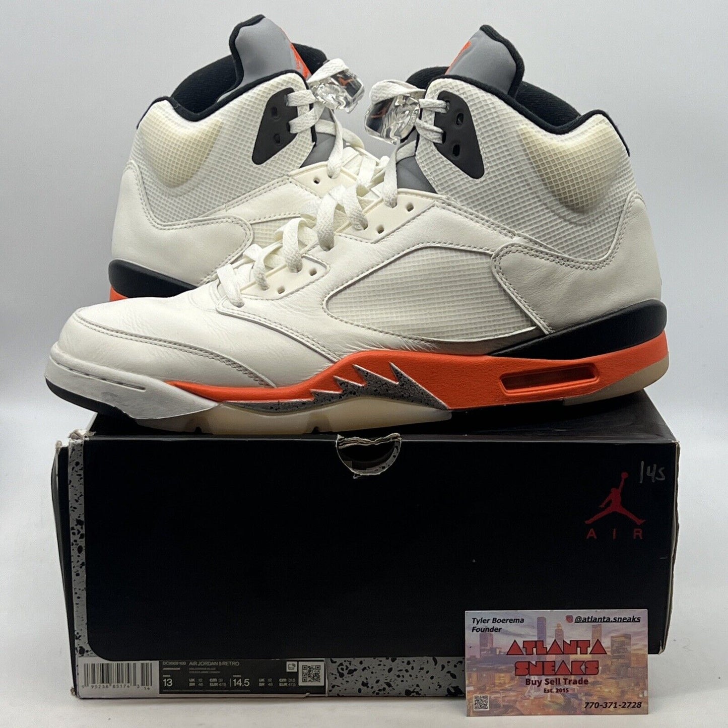 Size 13 - Jordan 5 Shattered Backboard White Orange Black (DC1060-100)