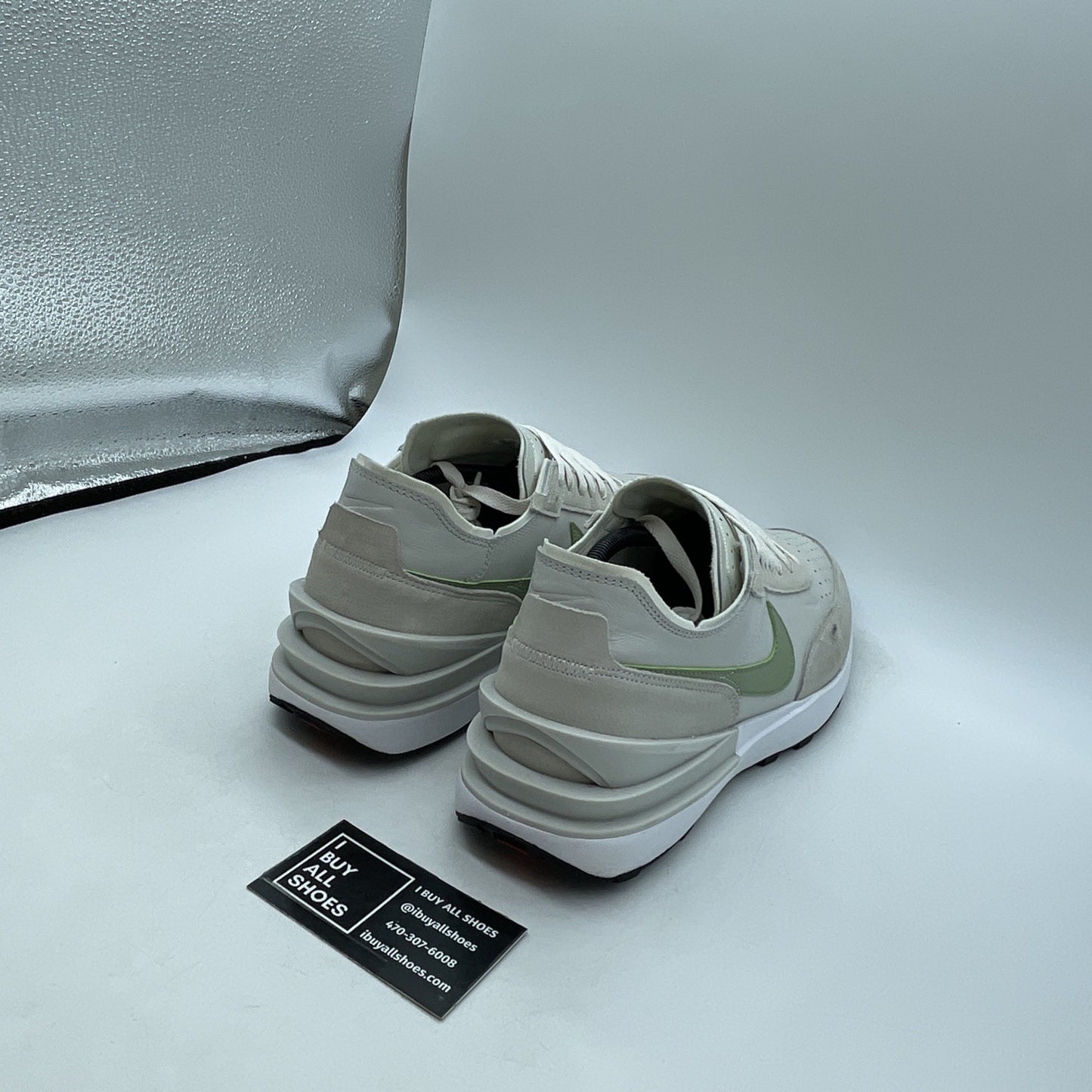 Size 13 - Nike Waffle One Leather Light Bone Oil Green (DX9428-002)